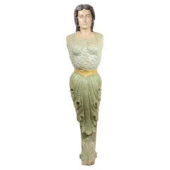Antique Polena raffigurante una figura femminile Indie Orientali fine del XIX secolo