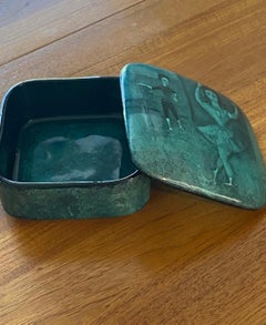 Polia Pillin, 1950, boîte en céramique avec couvercle, style « Mid-Century »