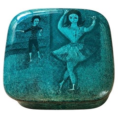 Polia Pillin, 1950, boîte en céramique avec couvercle, style « Mid-Century »