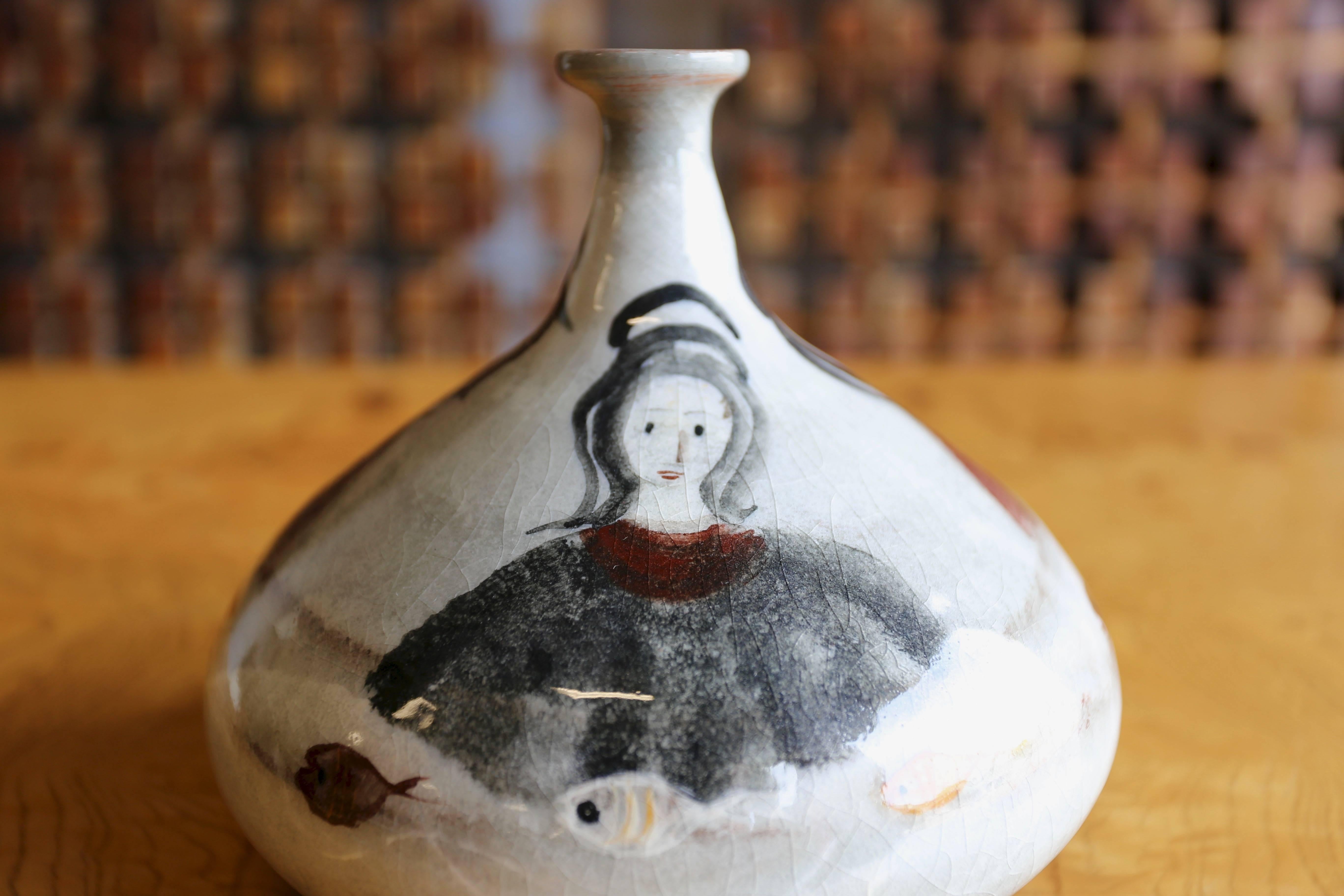 Polia Pillin Ceramic Vase In Good Condition In Costa Mesa, CA