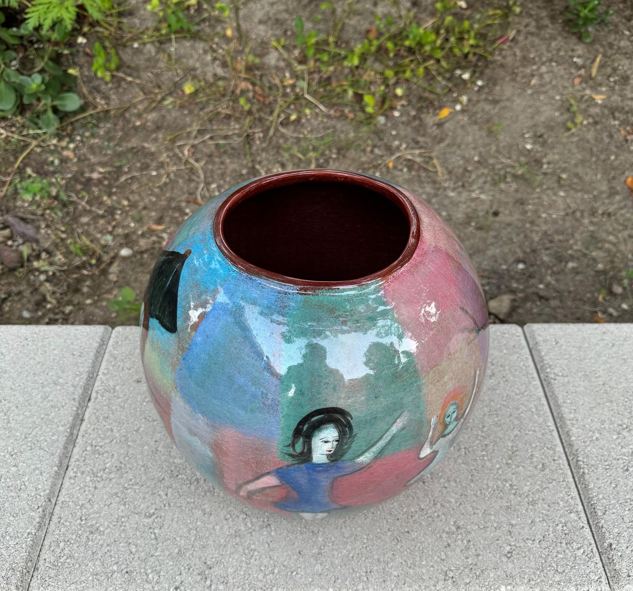 Polia Pillin Large Scale Bulbous Ceramic Vase, California, c.1965 For Sale 6