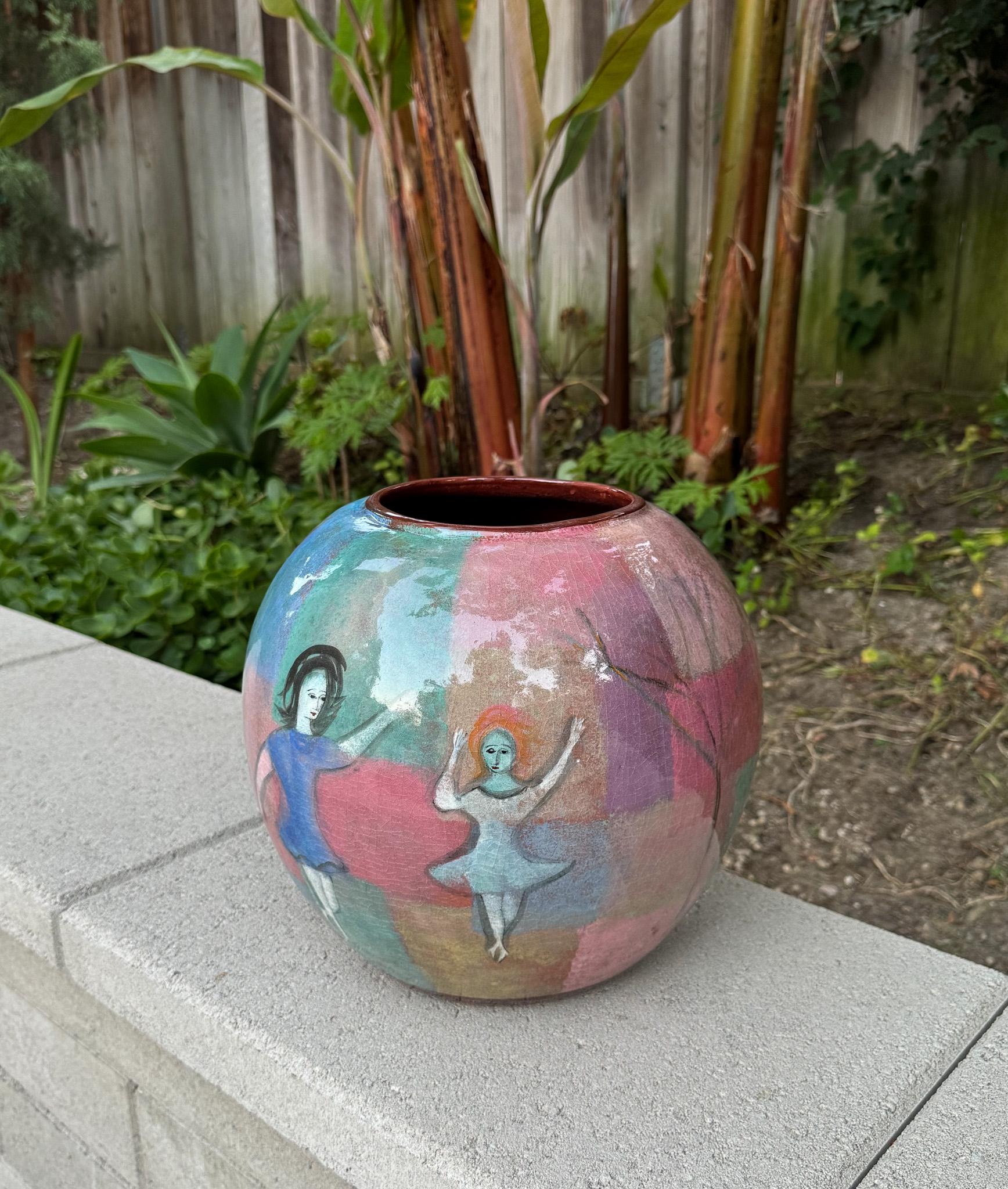 Polia Pillin Large Scale Bulbous Ceramic Vase, California, c.1965 In Good Condition For Sale In San Juan Capistrano, CA