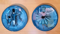 Polia Pillin Pair Studio Pottery Plates