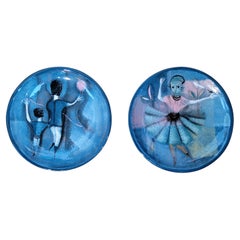 Retro Polia Pillin Pair Studio Pottery Plates