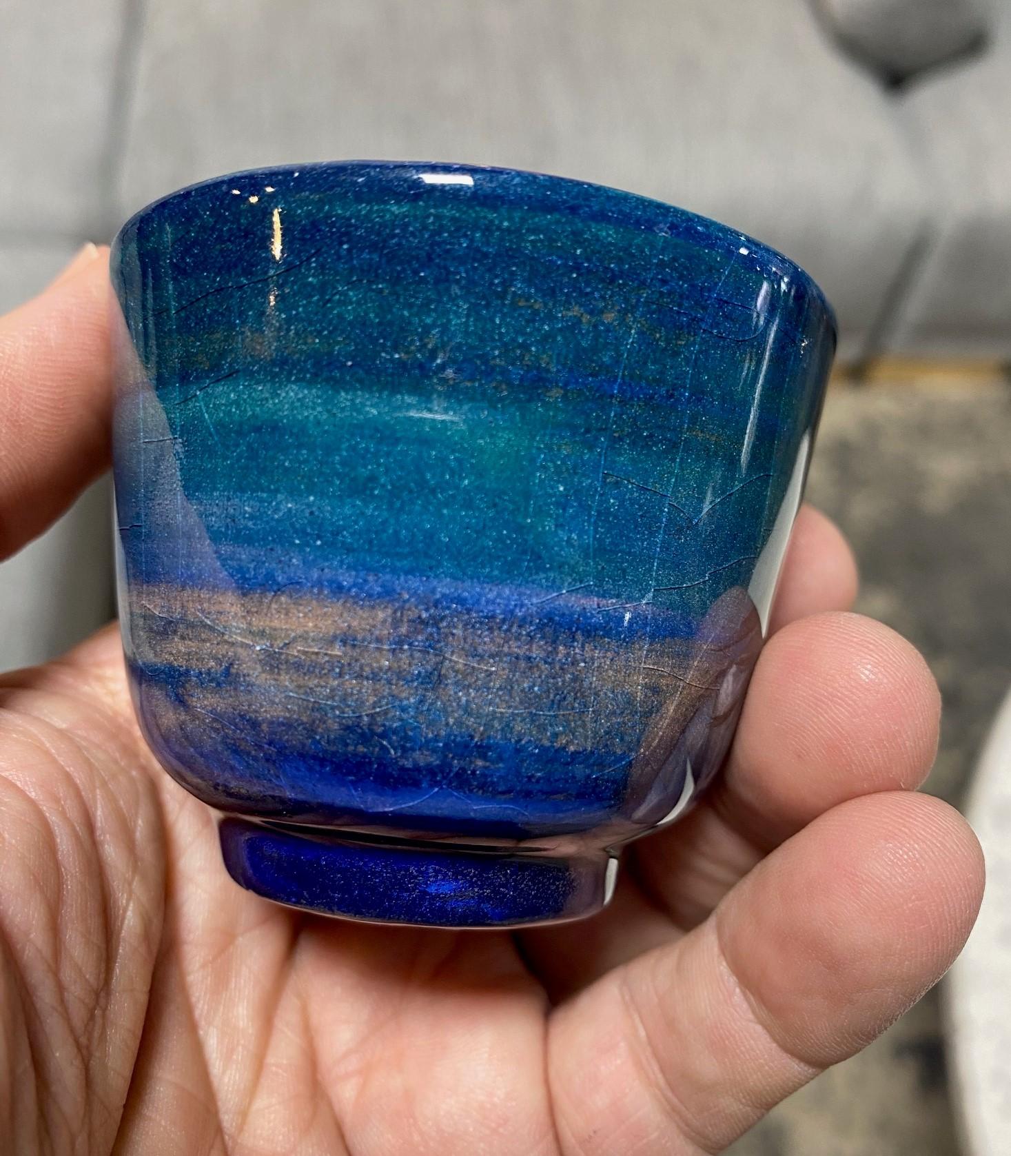 Polia Pillin Signed Mid-Century Modern California Studio Pottery Yunomi Tea Cup For Sale 6