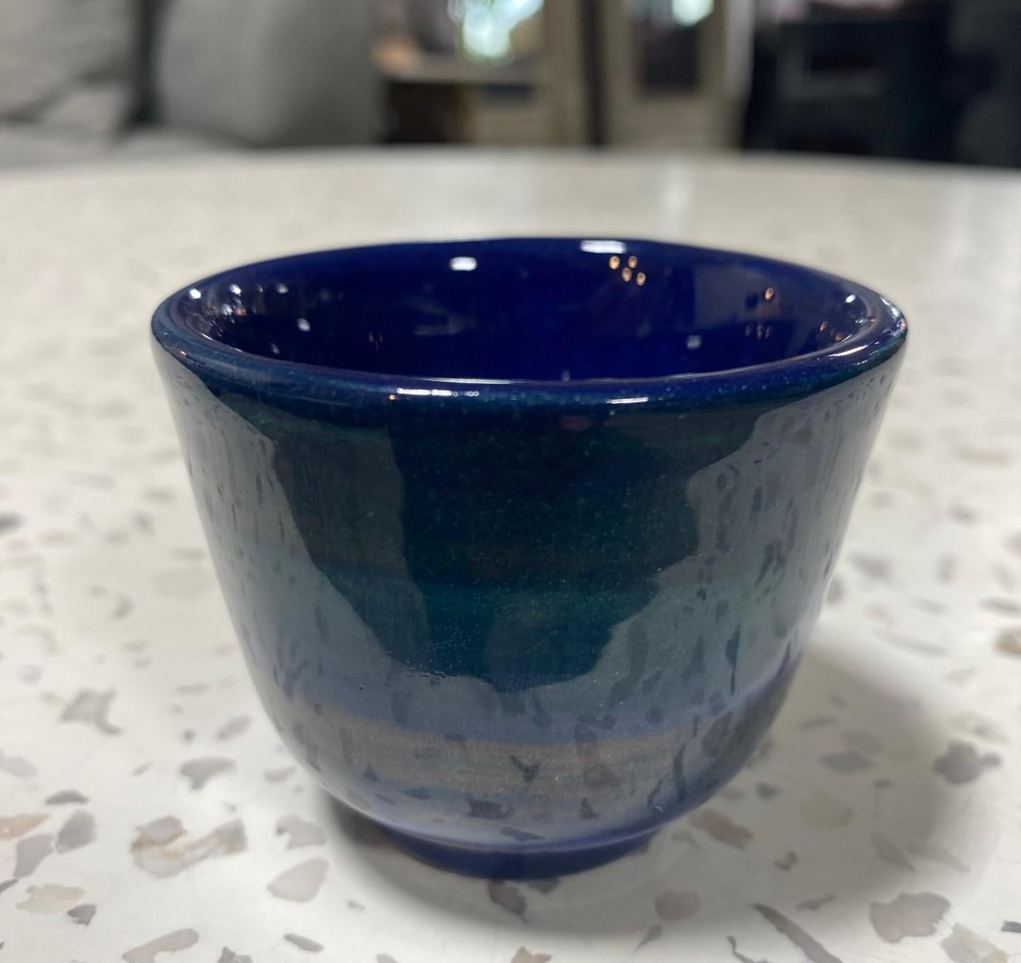 Glazed Polia Pillin Signed Mid-Century Modern California Studio Pottery Yunomi Tea Cup For Sale