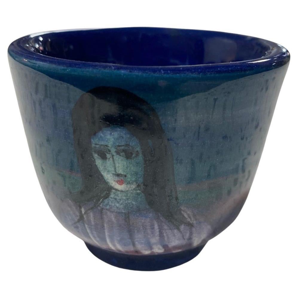 Polia Pillin Signed Mid-Century Modern California Studio Pottery Yunomi Tea Cup For Sale