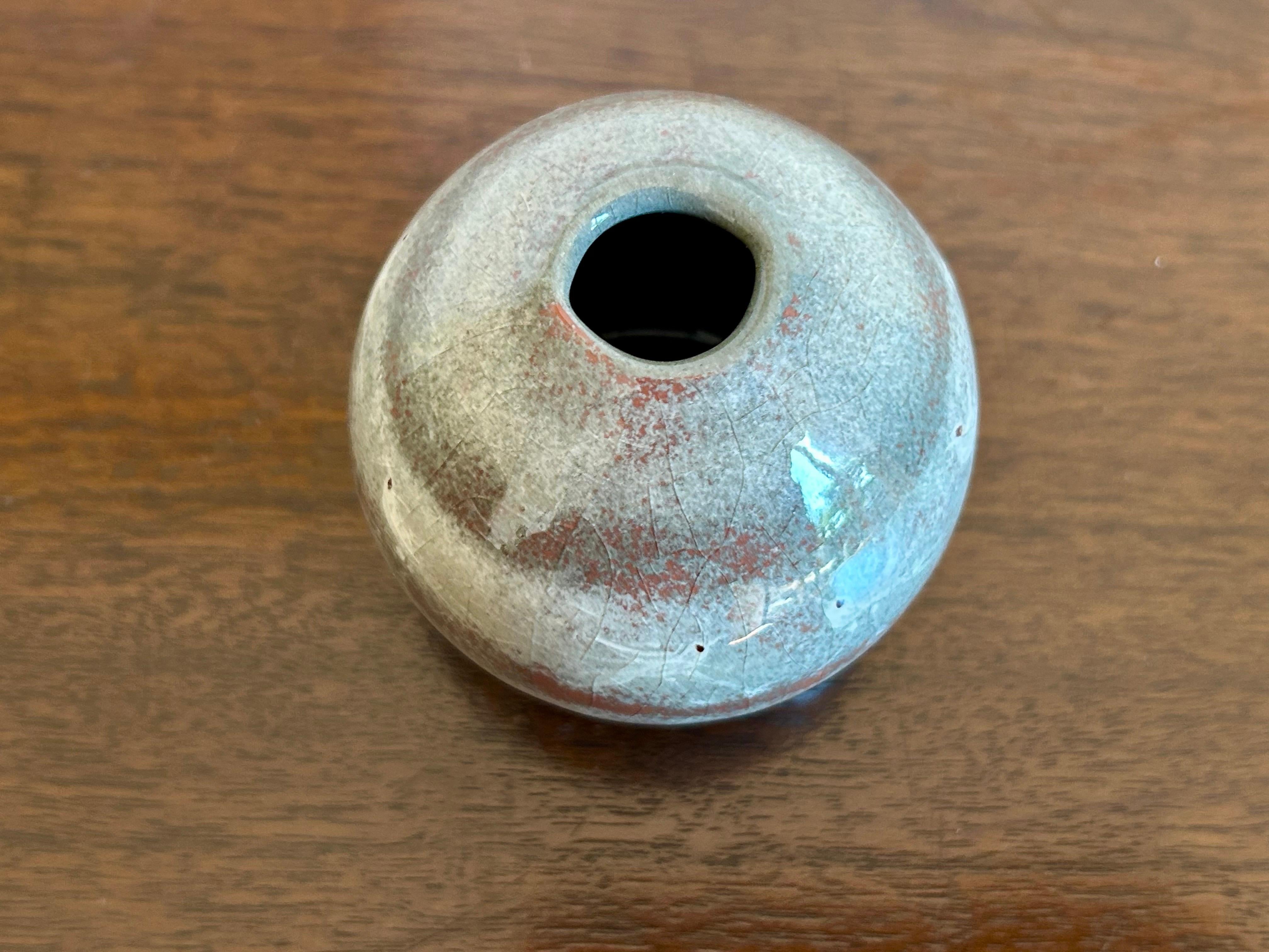 Ceramic Studio Pottery Weed Vase Polia Pillin For Sale