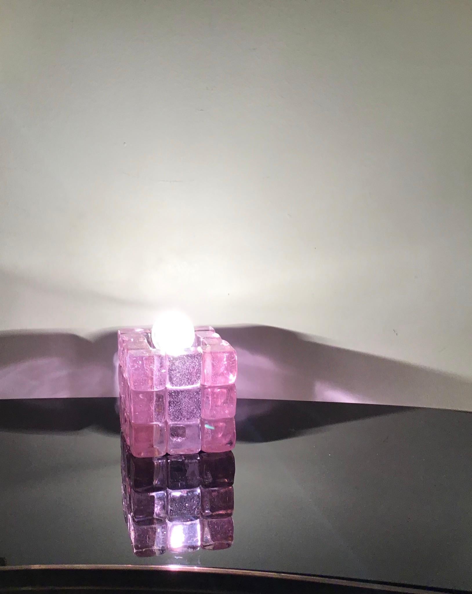 Poliarte “Albano Poli” table lamp Murano amethyst Murano glass, 1960, Italy.