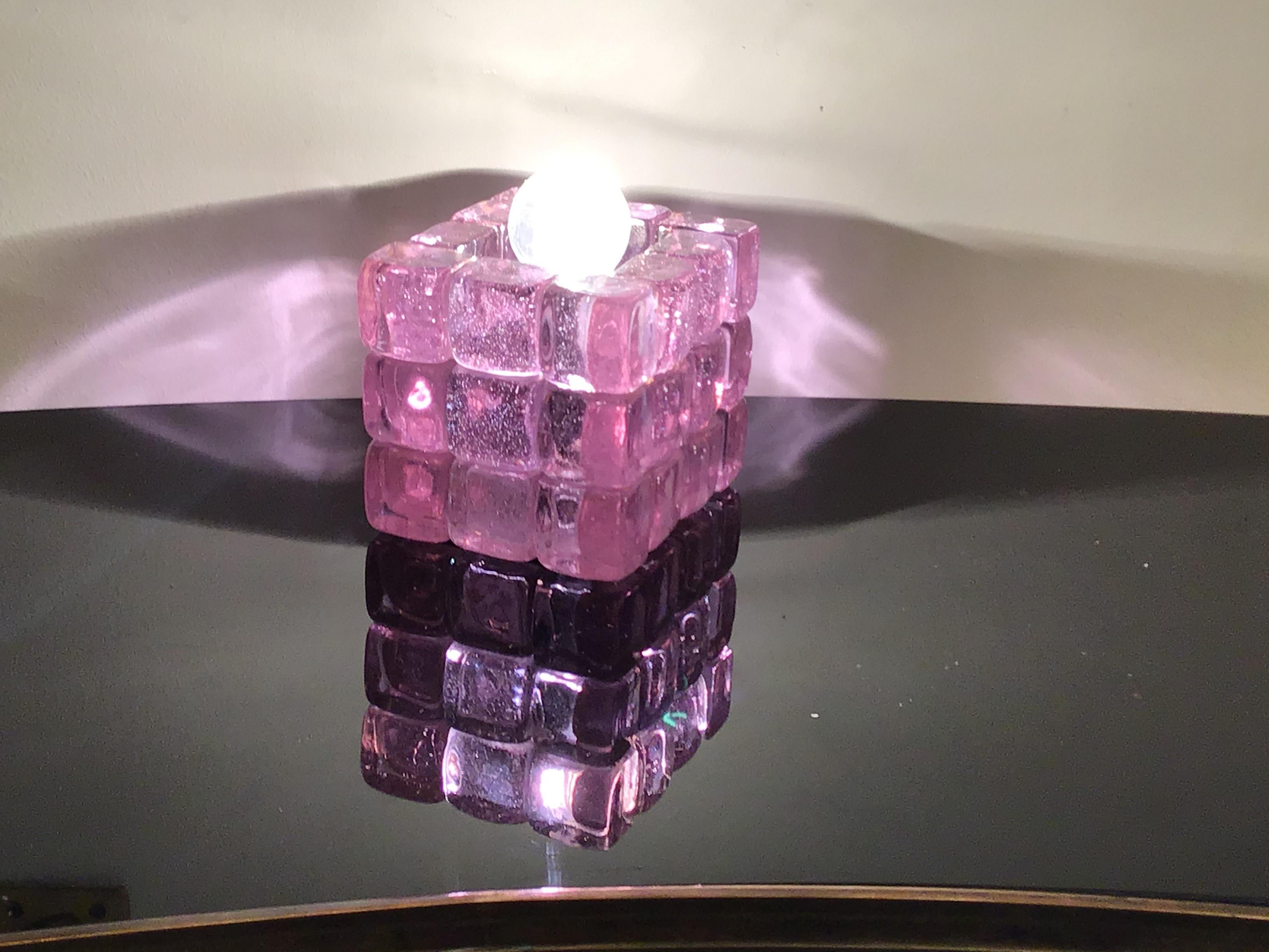 Poliarte “Albano Poli” Table Lamp Murano Amethyst Murano Glass, 1960, Italy In Excellent Condition For Sale In Milano, IT