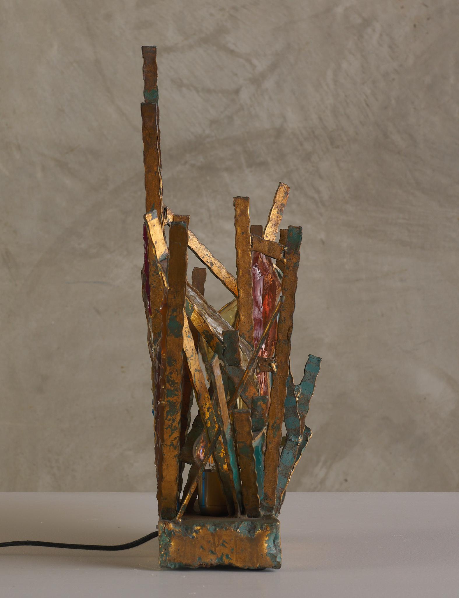 Painted Poliarte Brutalist Table Lamp For Sale