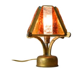 Poliarte Brutalist Table Lamp in Metal and Hammered Murano by Longobard Italy 