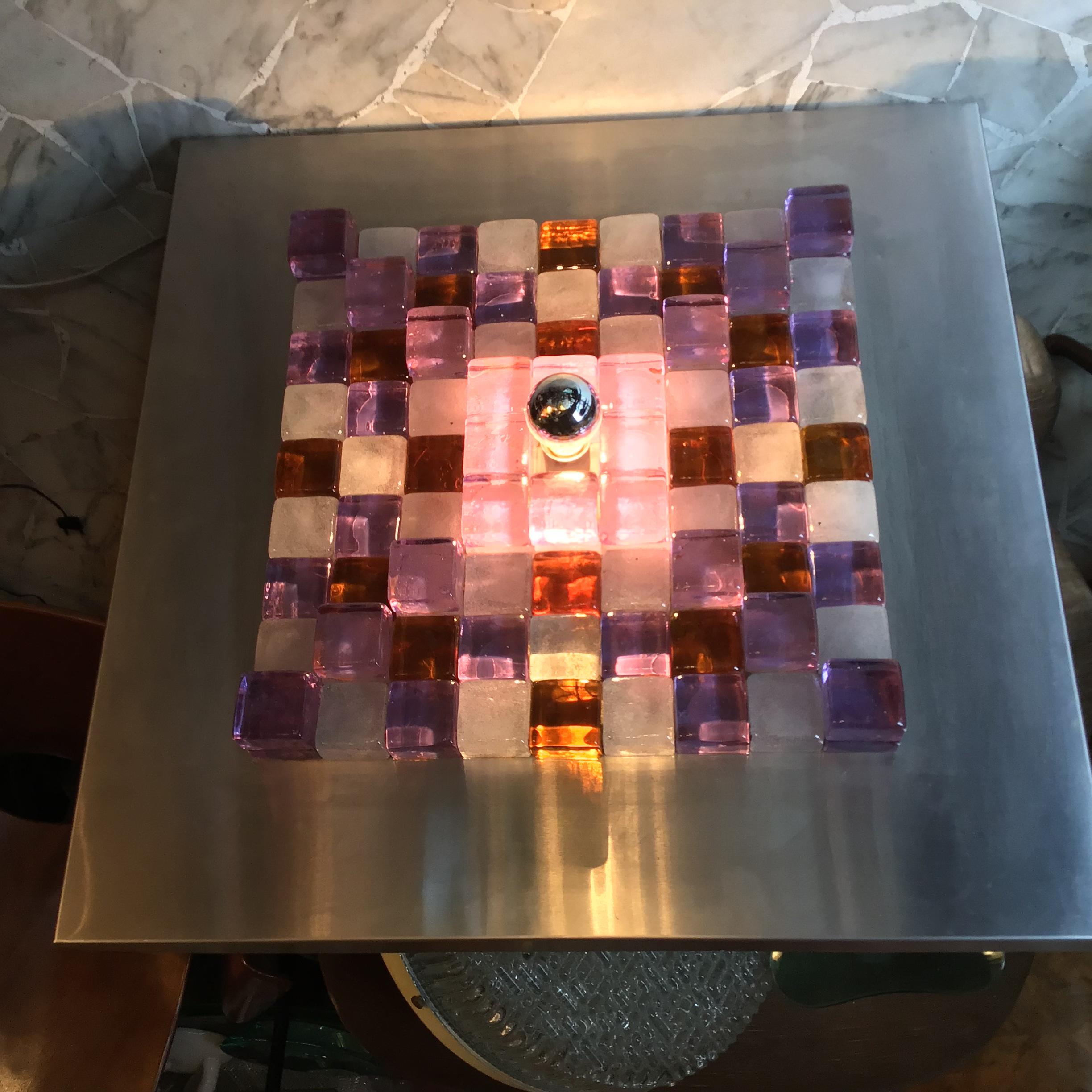 Poliarte by Albano Poli Sconce/Sculpture Metal Murano Glass, 1970, Italy For Sale 3