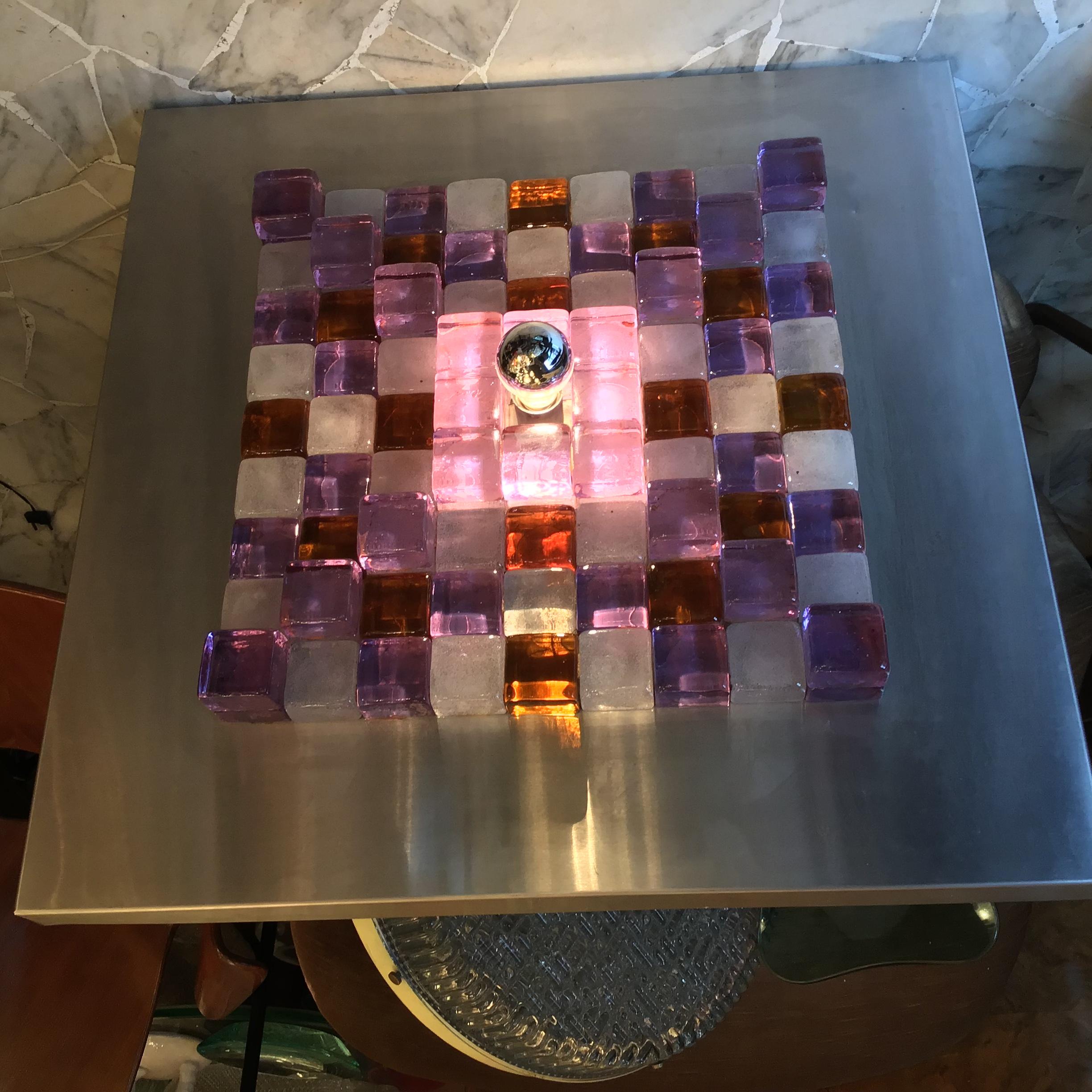 Poliarte by Albano Poli Sconce/Sculpture Metal Murano Glass, 1970, Italy For Sale 5