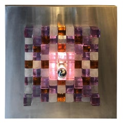 Poliarte by Albano Poli Sconce/Sculpture Metal Murano Glass, 1970, Italy