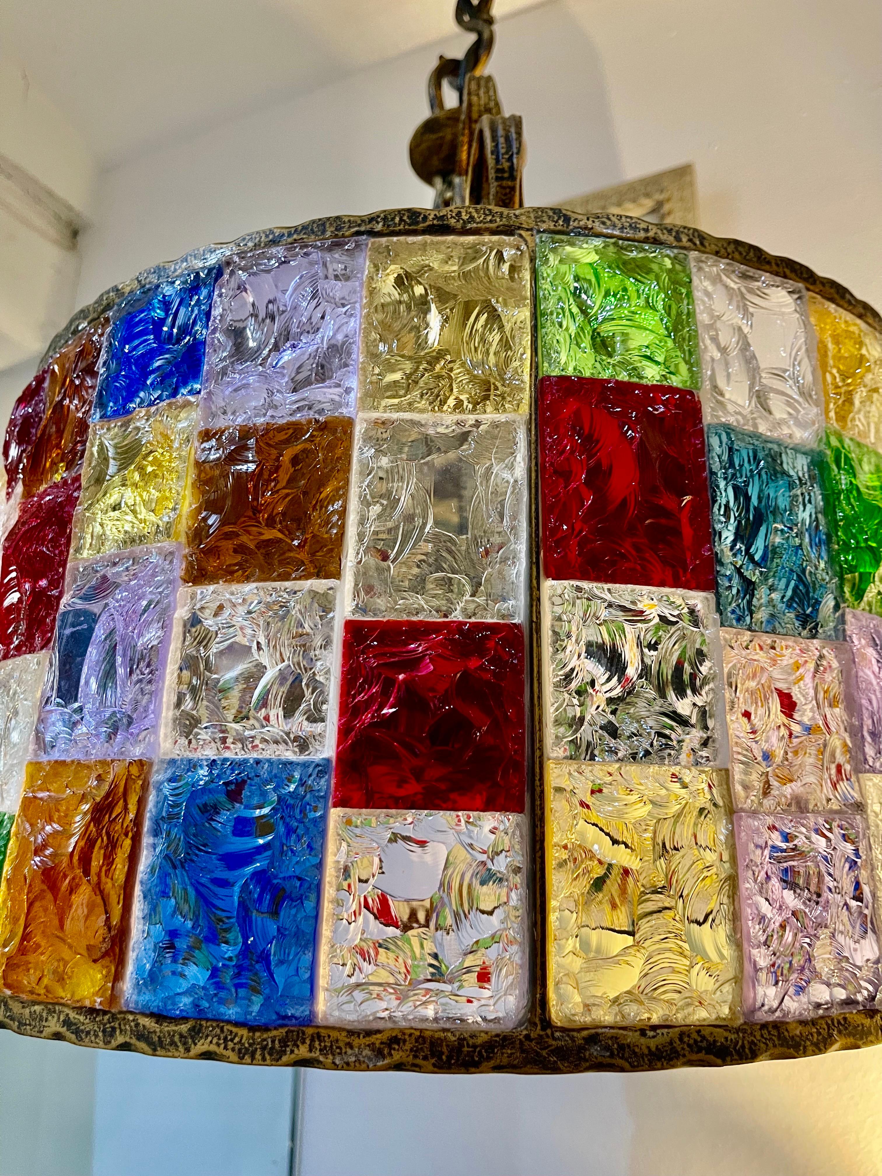 Verre de Murano Poliarte by Longobard chandelier verre murano  , Italie 1990 en vente