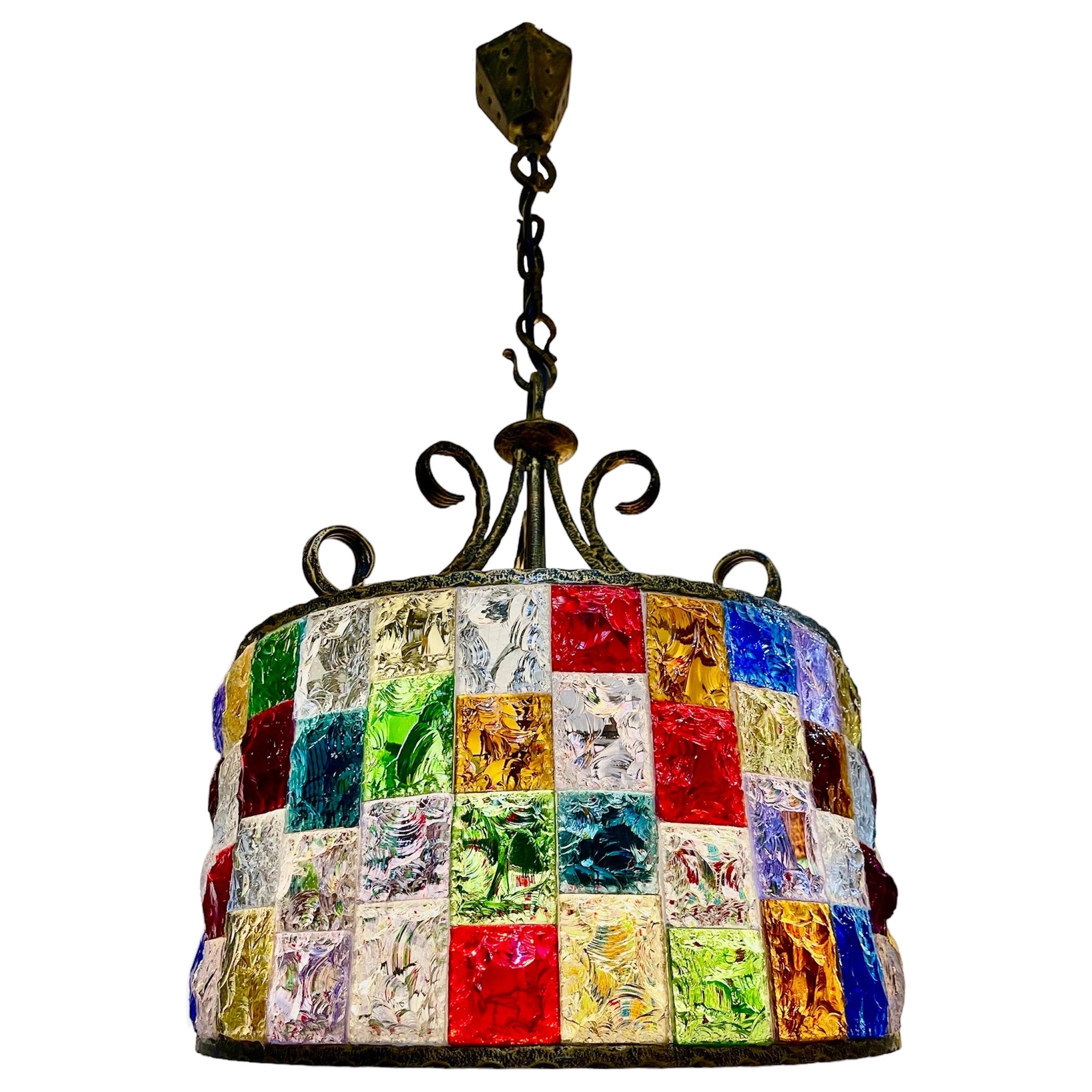 Poliarte by longobard chandelier glass murano  , Italy 1990