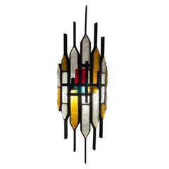 Poliarte By Longobard wall lighting glass murano , Italy 1970