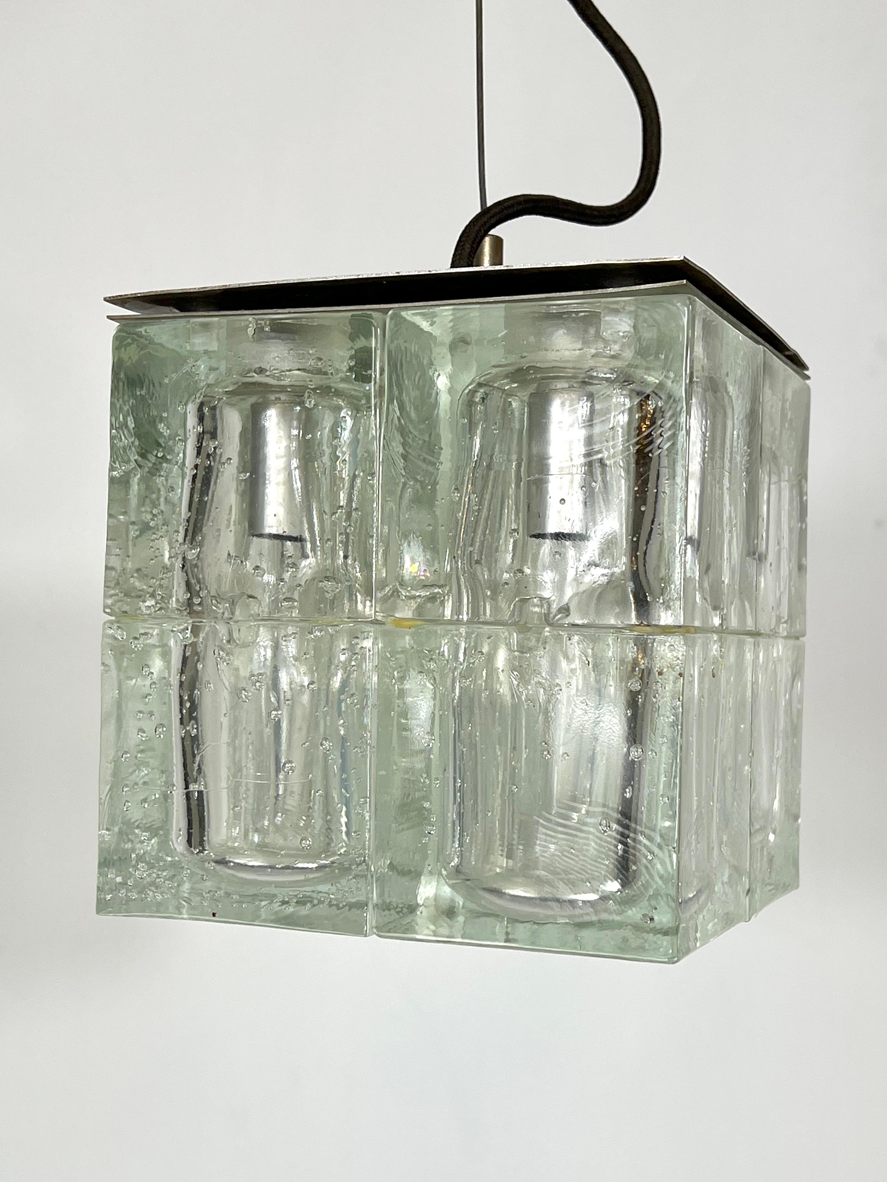 Poliarte, Clear Murano Glass Pendant from 70s For Sale 10