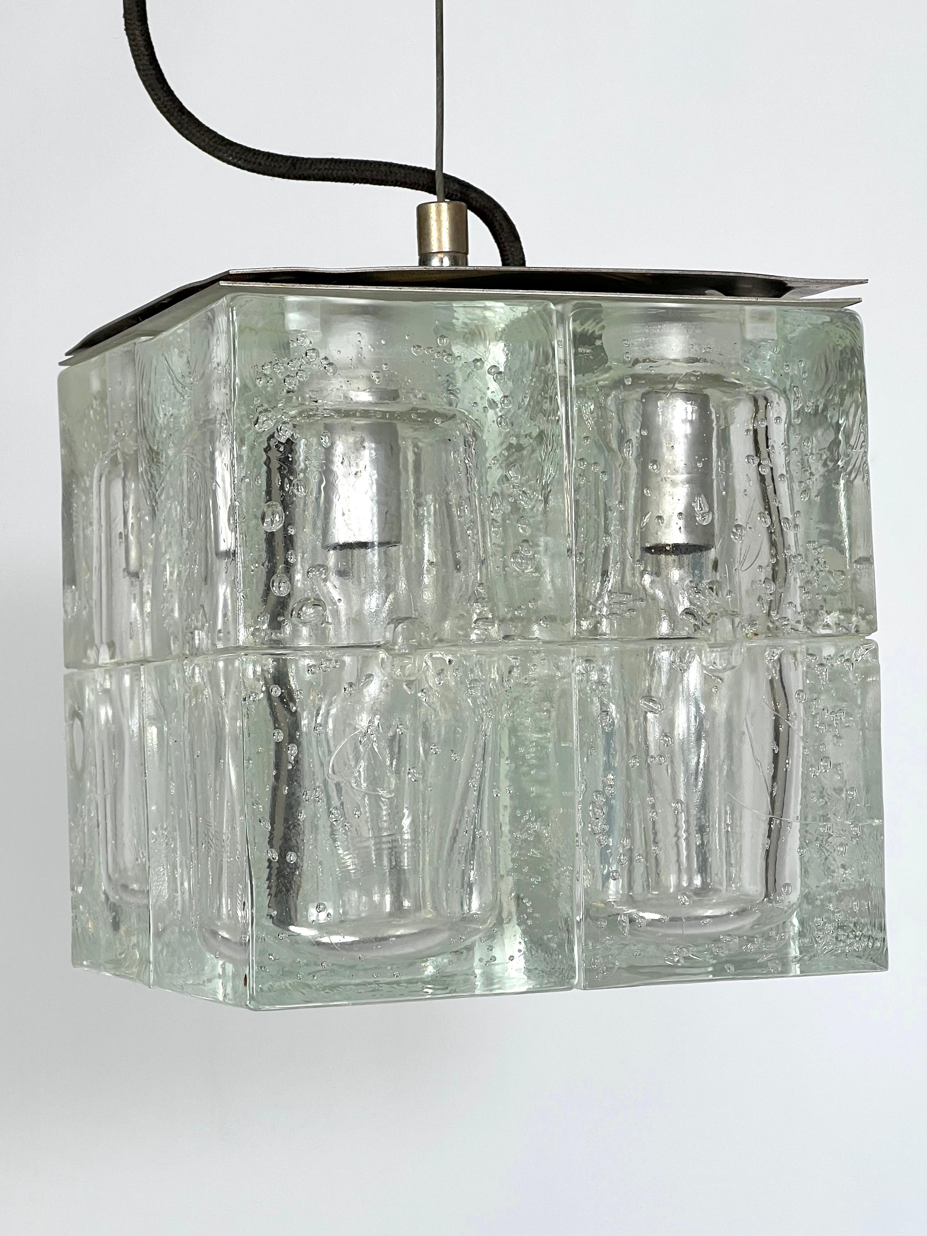 Poliarte, Clear Murano Glass Pendant from 70s For Sale 2