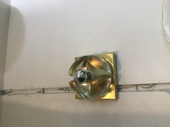 Poliarte Four Flower-Shaped Sconces Brass Murano Glass, 1965