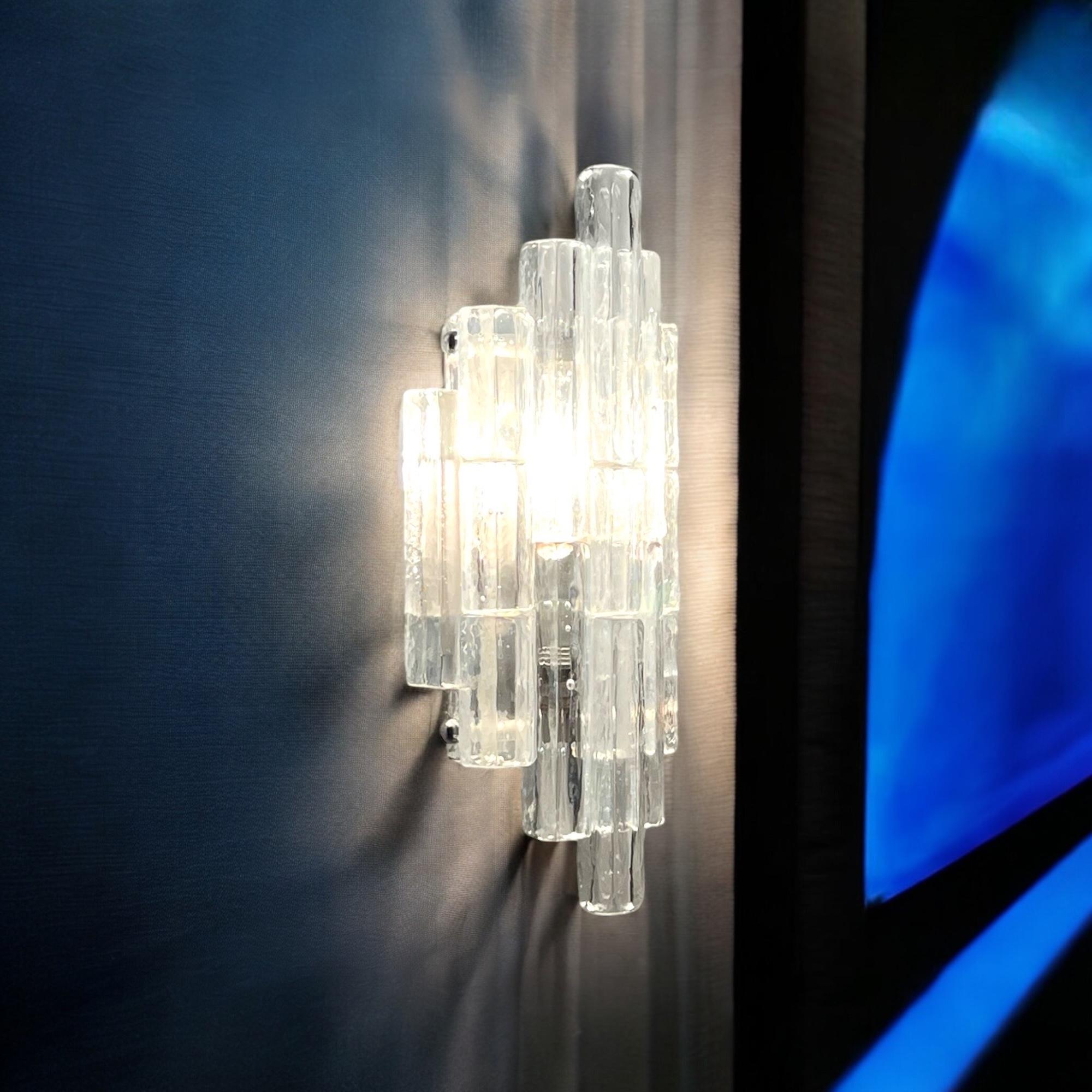 Poliarte Glass Sconce 'Linea' by Albano Poli - 1970s Italian Handmade Lighting 4