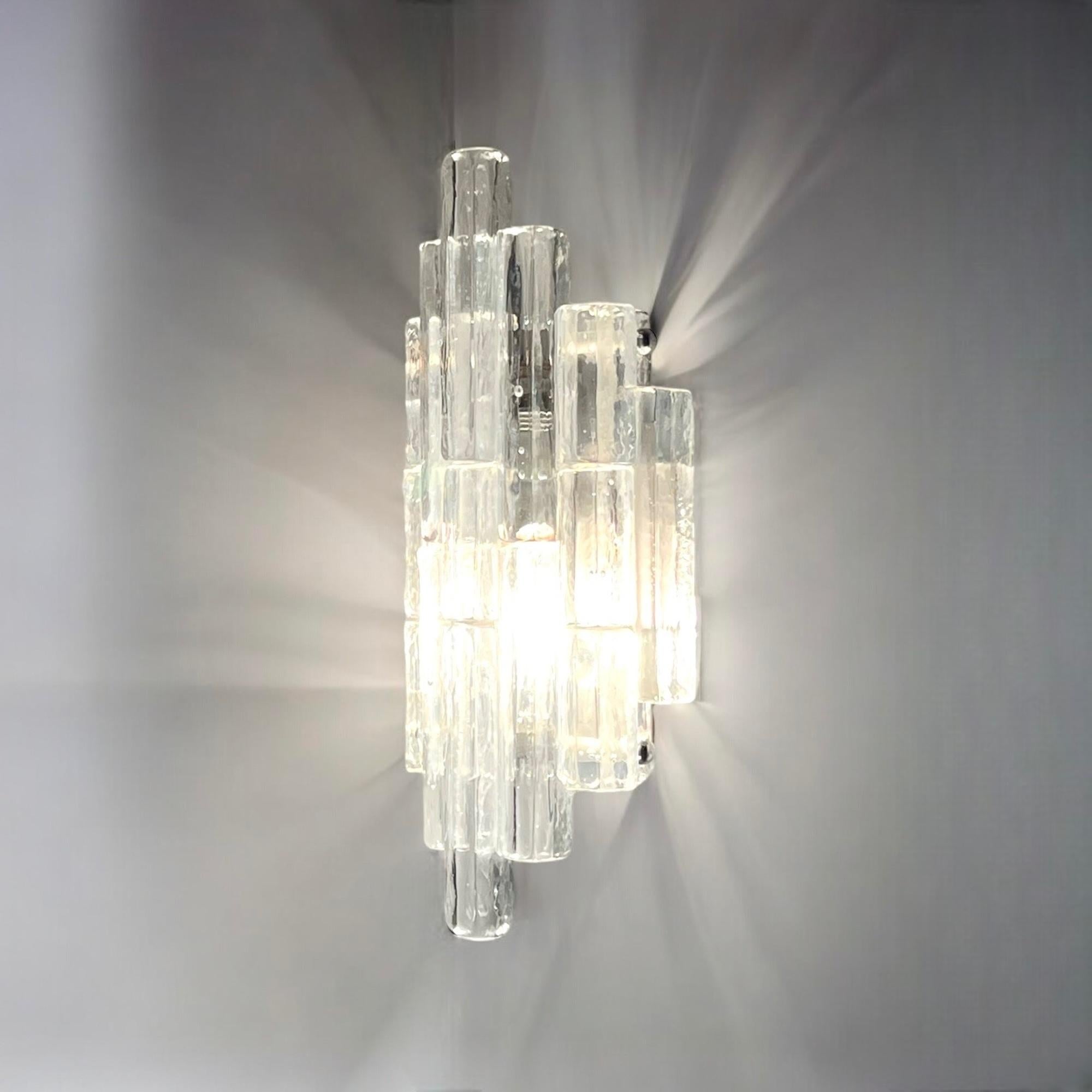 Poliarte Glass Sconce 'Linea' by Albano Poli - 1970s Italian Handmade Lighting 5
