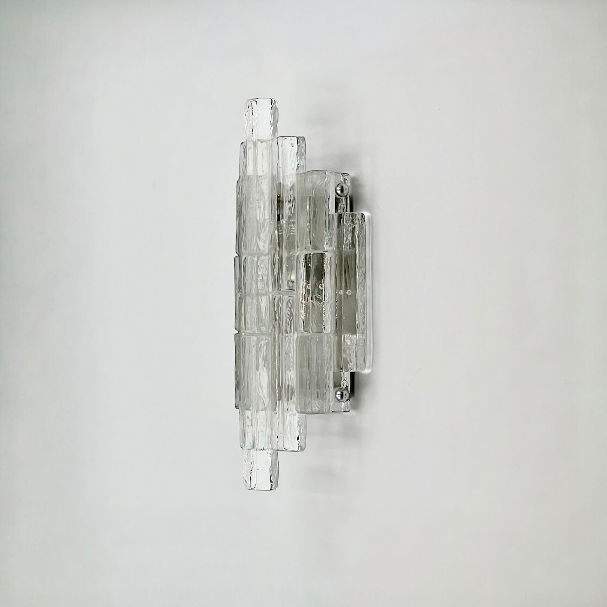 Mid-Century Modern Poliarte Glass Sconce 'Linea' by Albano Poli - 1970s Italian Handmade Lighting