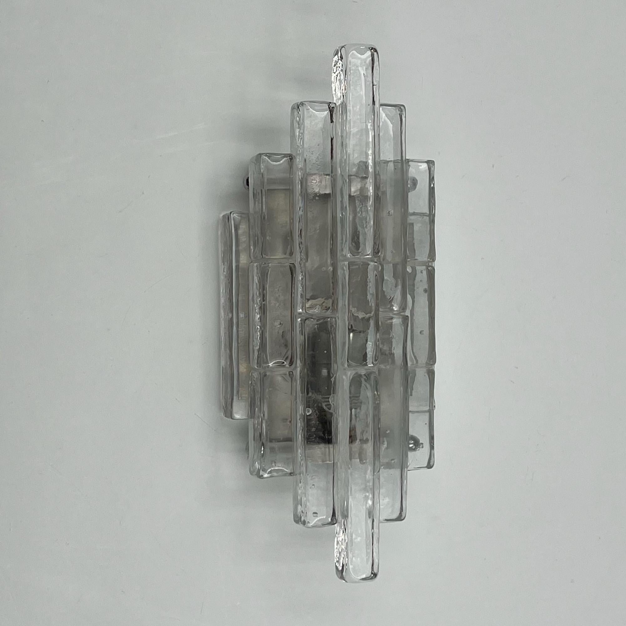Late 20th Century Poliarte Glass Sconce 'Linea' by Albano Poli - 1970s Italian Handmade Lighting For Sale