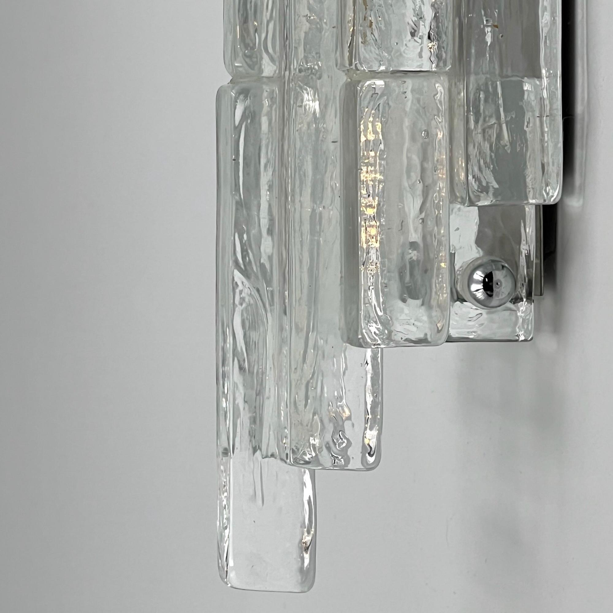 Late 20th Century Poliarte Glass Sconce 'Linea' by Albano Poli - 1970s Italian Handmade Lighting