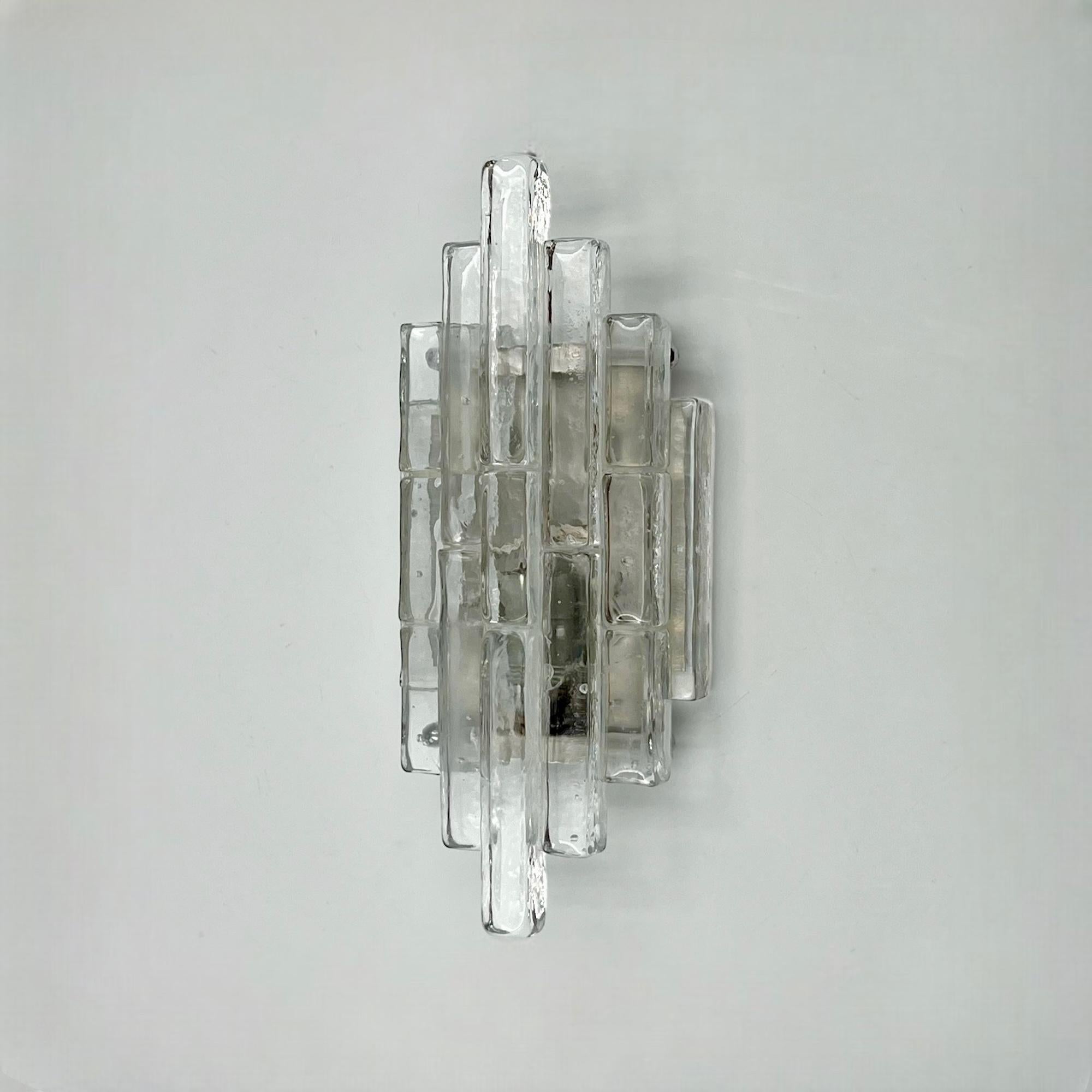 Poliarte Glass Sconce 'Linea' by Albano Poli - 1970s Italian Handmade Lighting 1