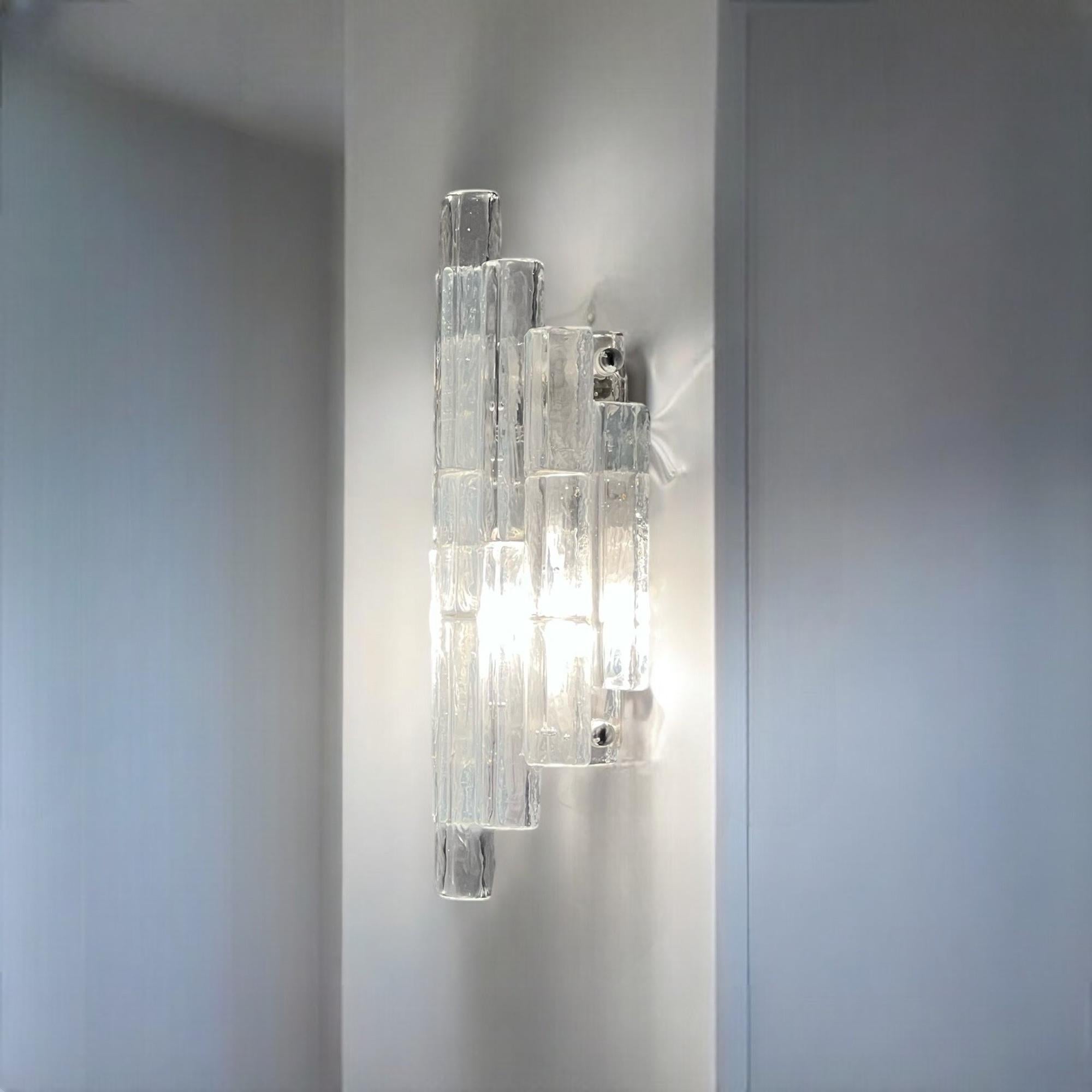Poliarte Glass Sconce 'Linea' by Albano Poli - 1970s Italian Handmade Lighting 3