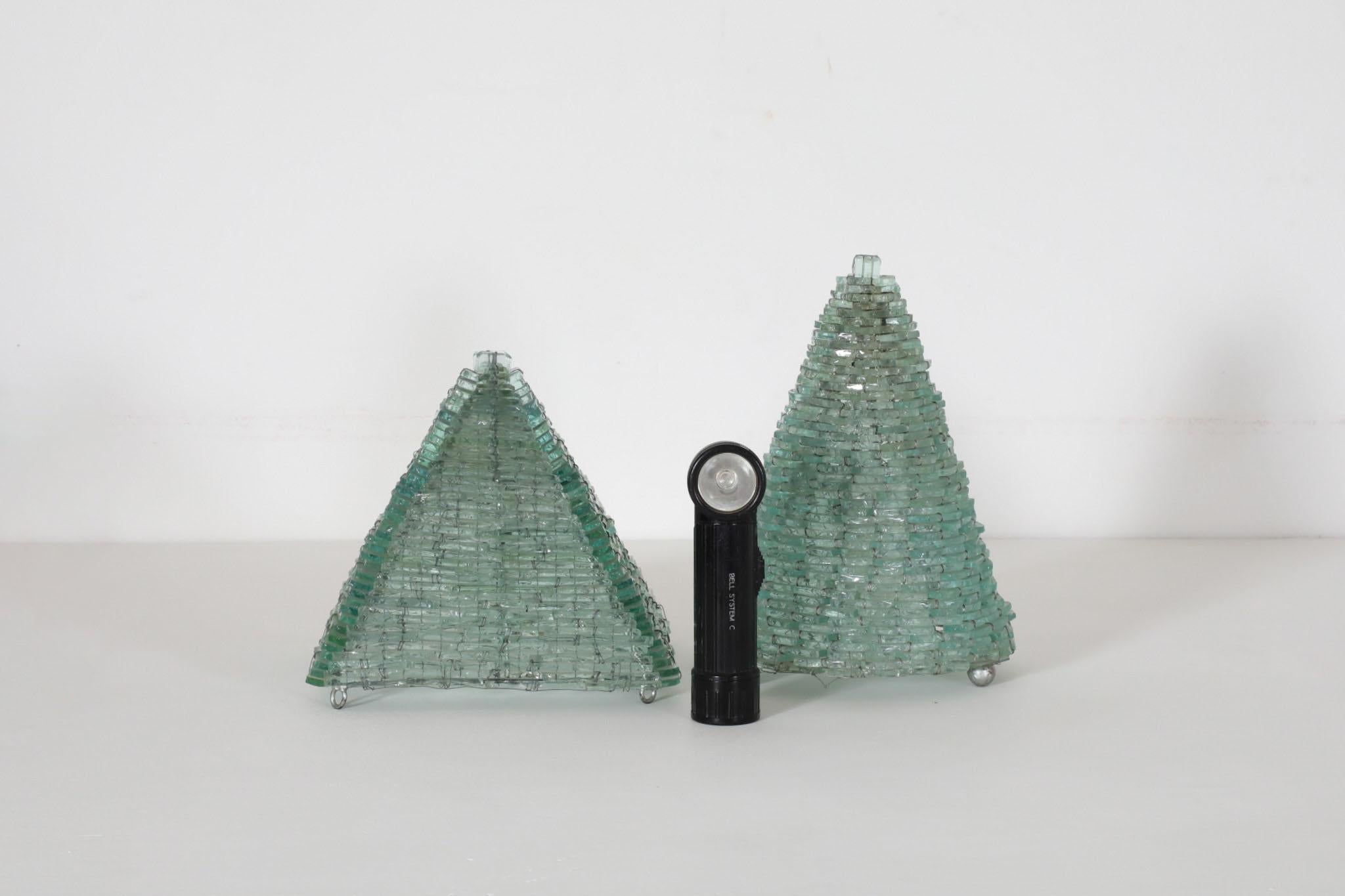 Poliarte Inspired Woven Glass Modernist Cone Table Lamp For Sale 3