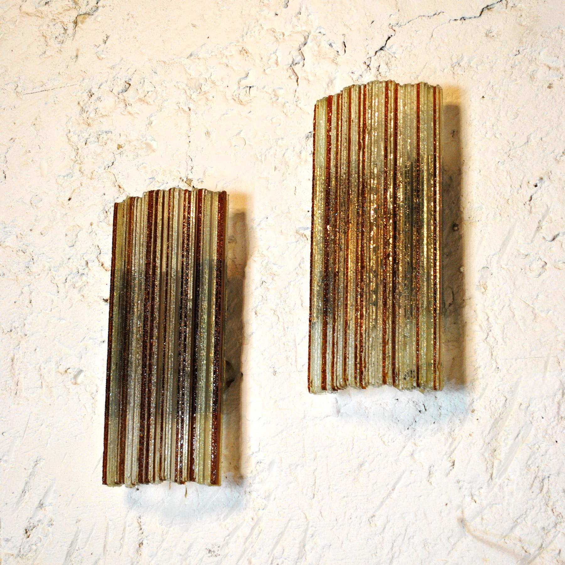 Late 20th Century Poliarte Italian Midcentury Pair of Sconces For Sale