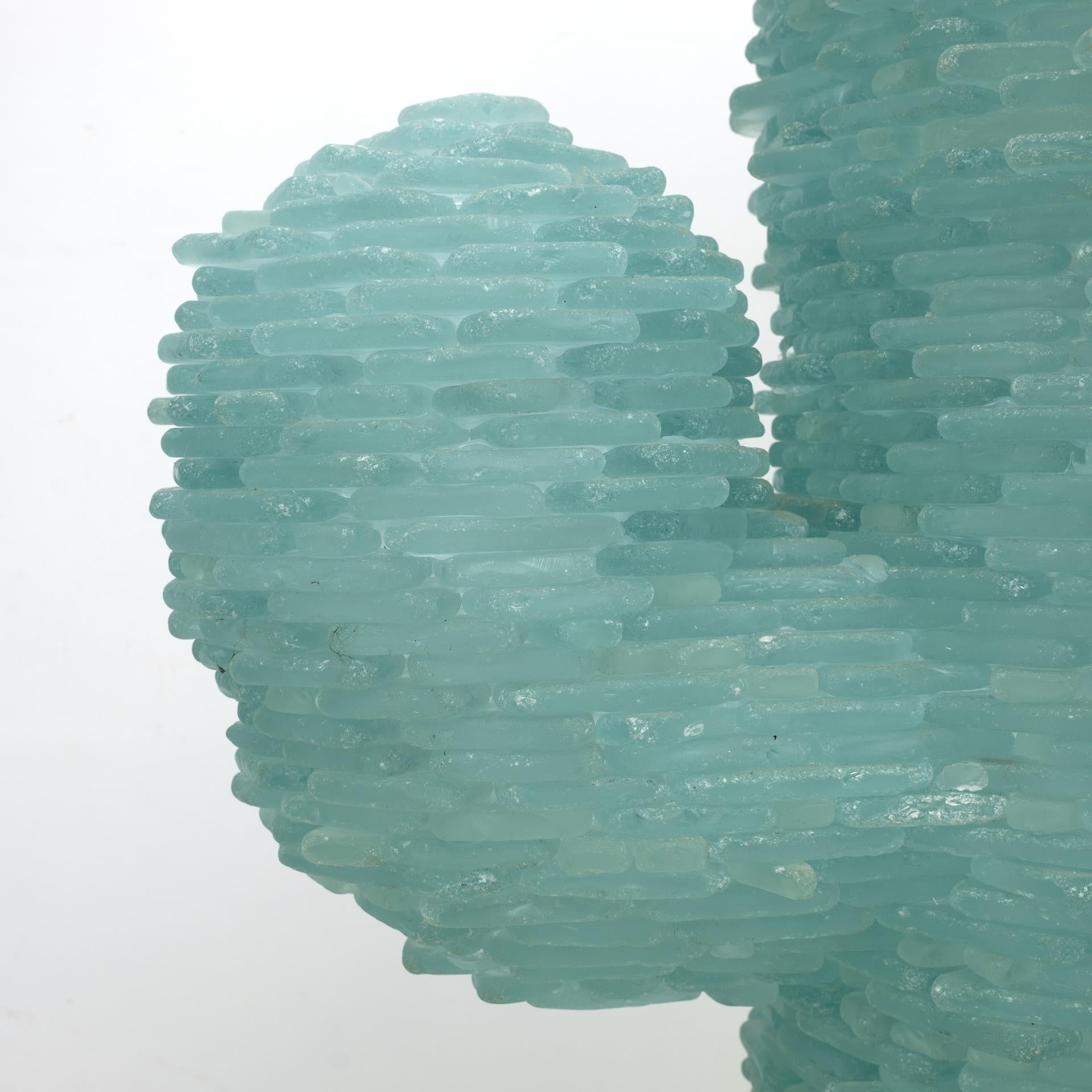 Mid-Century Modern Poliarte, lampadaire en verre de Murano vert d'eau, moderne du milieu du siècle dernier, Cactus, 1970 en vente