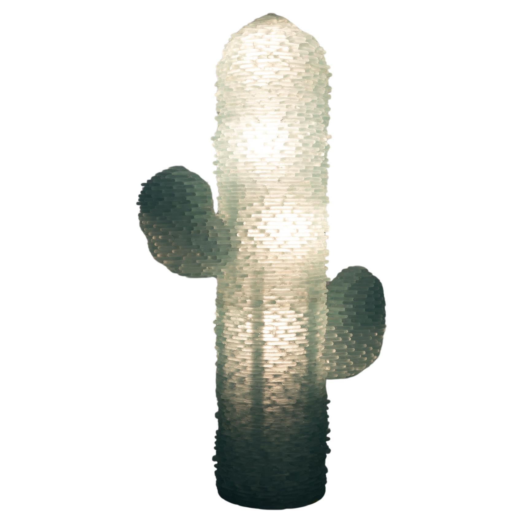 Poliarte, lampadaire en verre de Murano vert d'eau, moderne du milieu du siècle dernier, Cactus, 1970