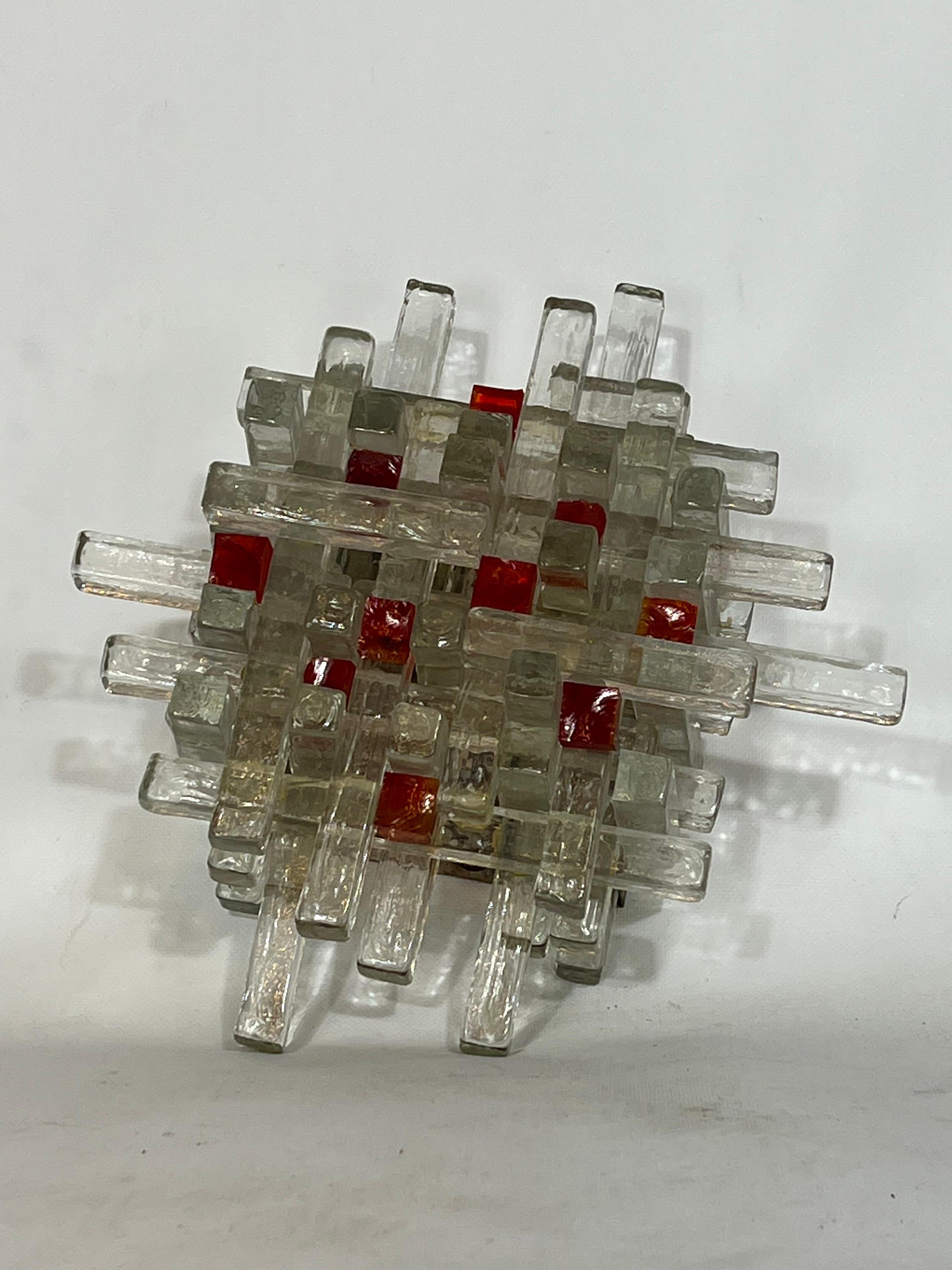 Mid-Century Modern Poliarte, Mid-Century Murano Glass Wall Lamp from 70s For Sale