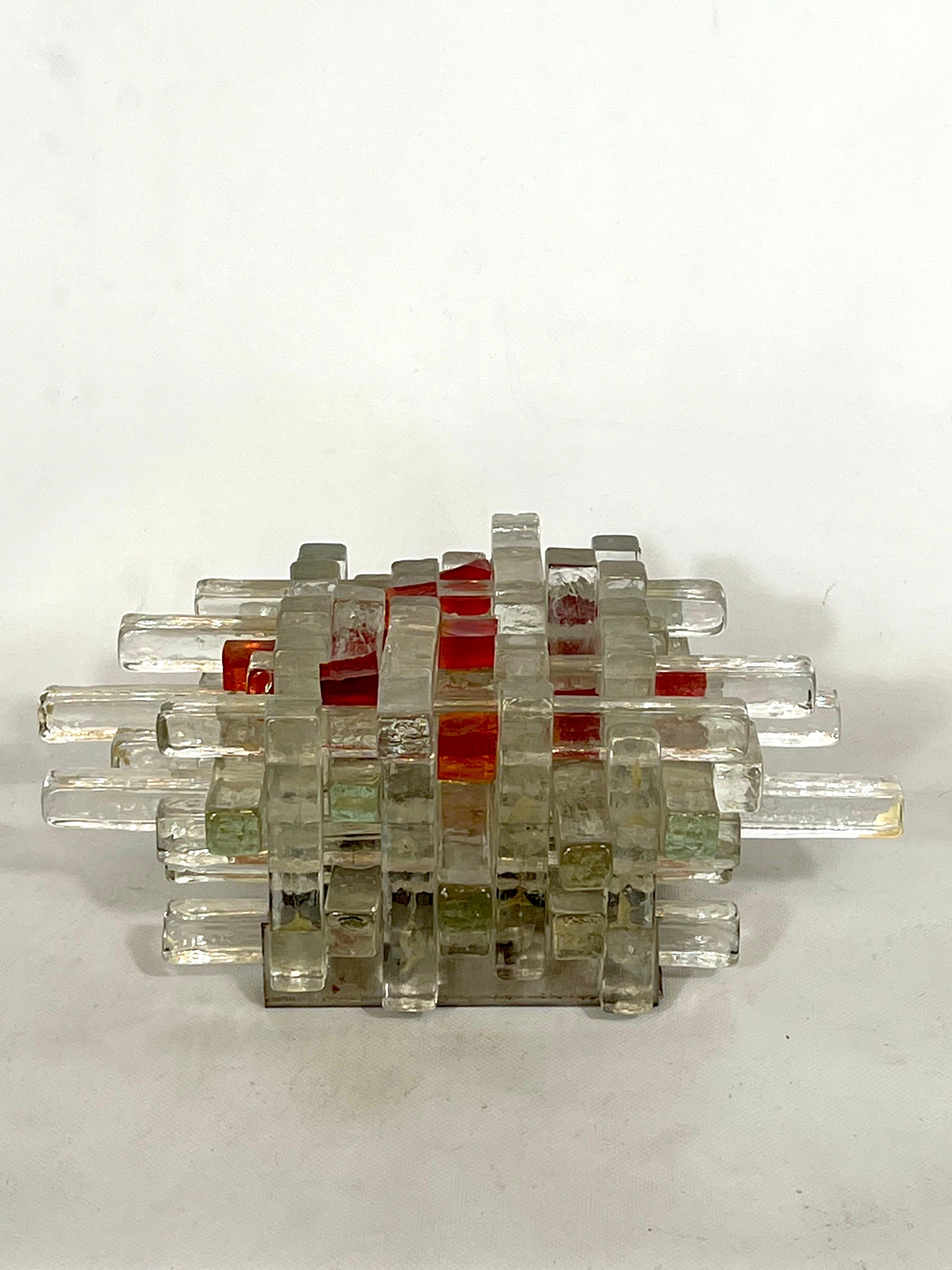 Late 20th Century Poliarte, Mid-Century Murano Glass Wall Lamp from 70s For Sale