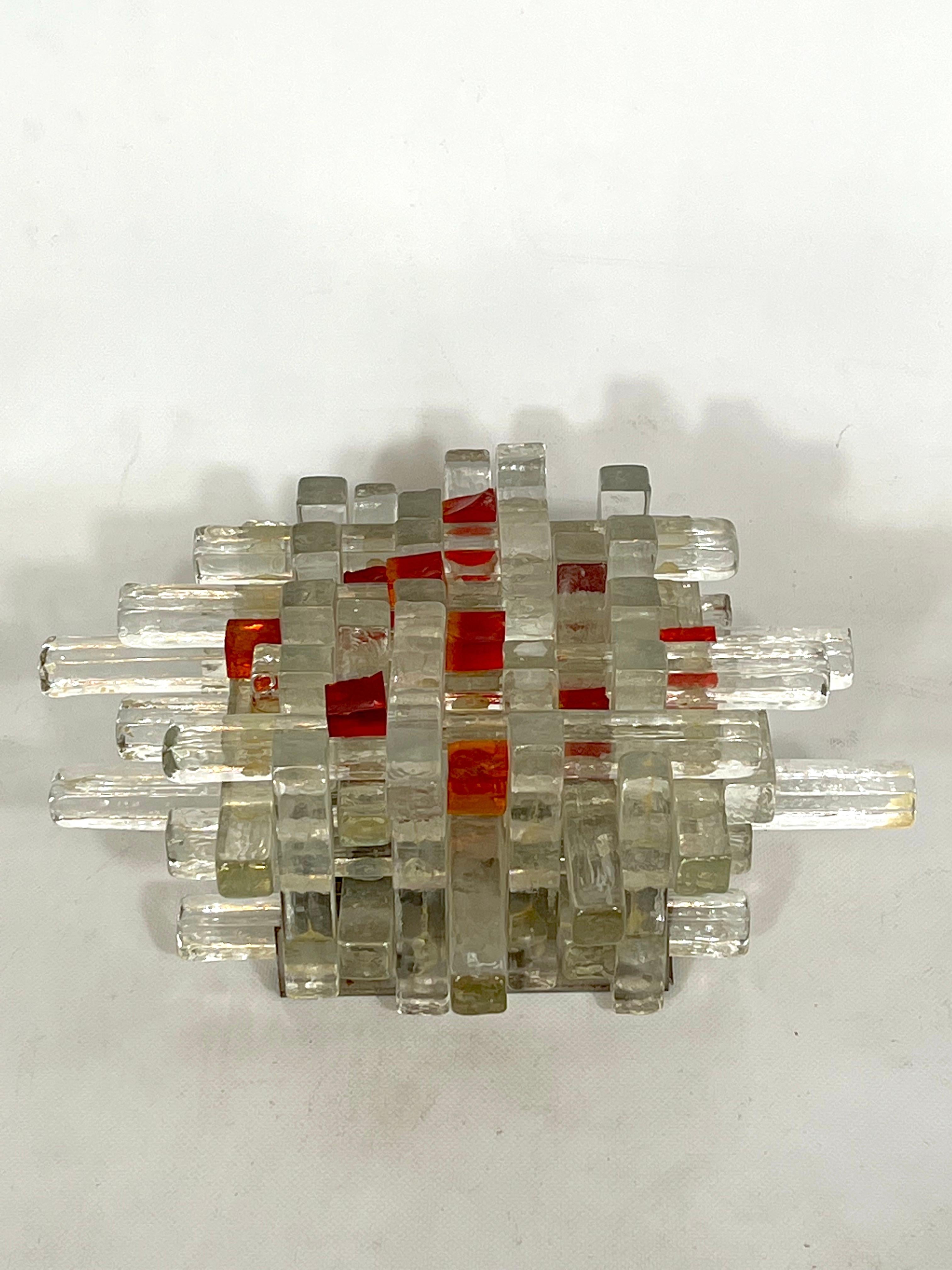 Poliarte, Mid-Century Murano Glass Wall Lamp from 70s For Sale 1