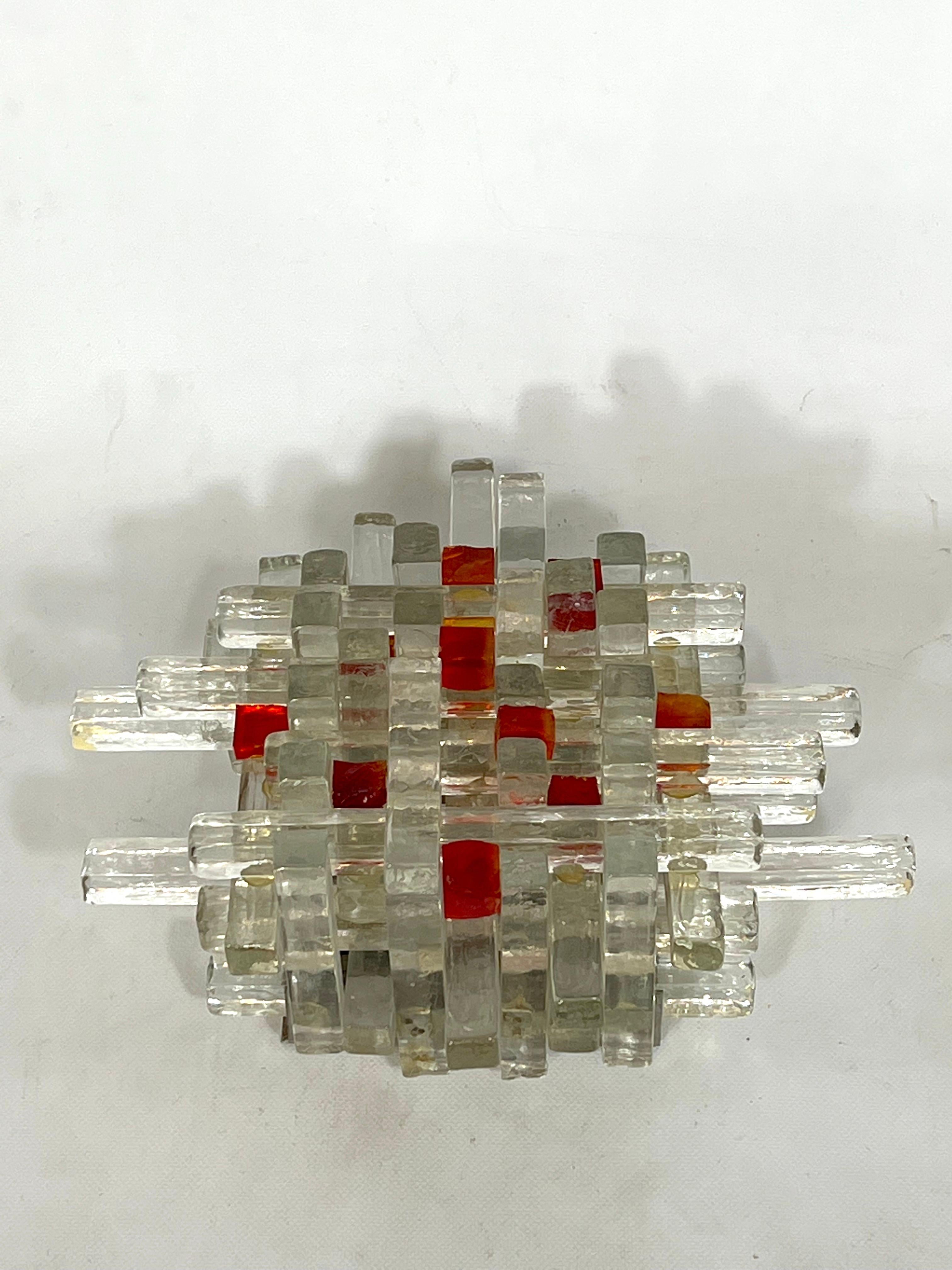 Poliarte, Wandleuchte aus Muranoglas aus der Mitte des Jahrhunderts 70er Jahre 3