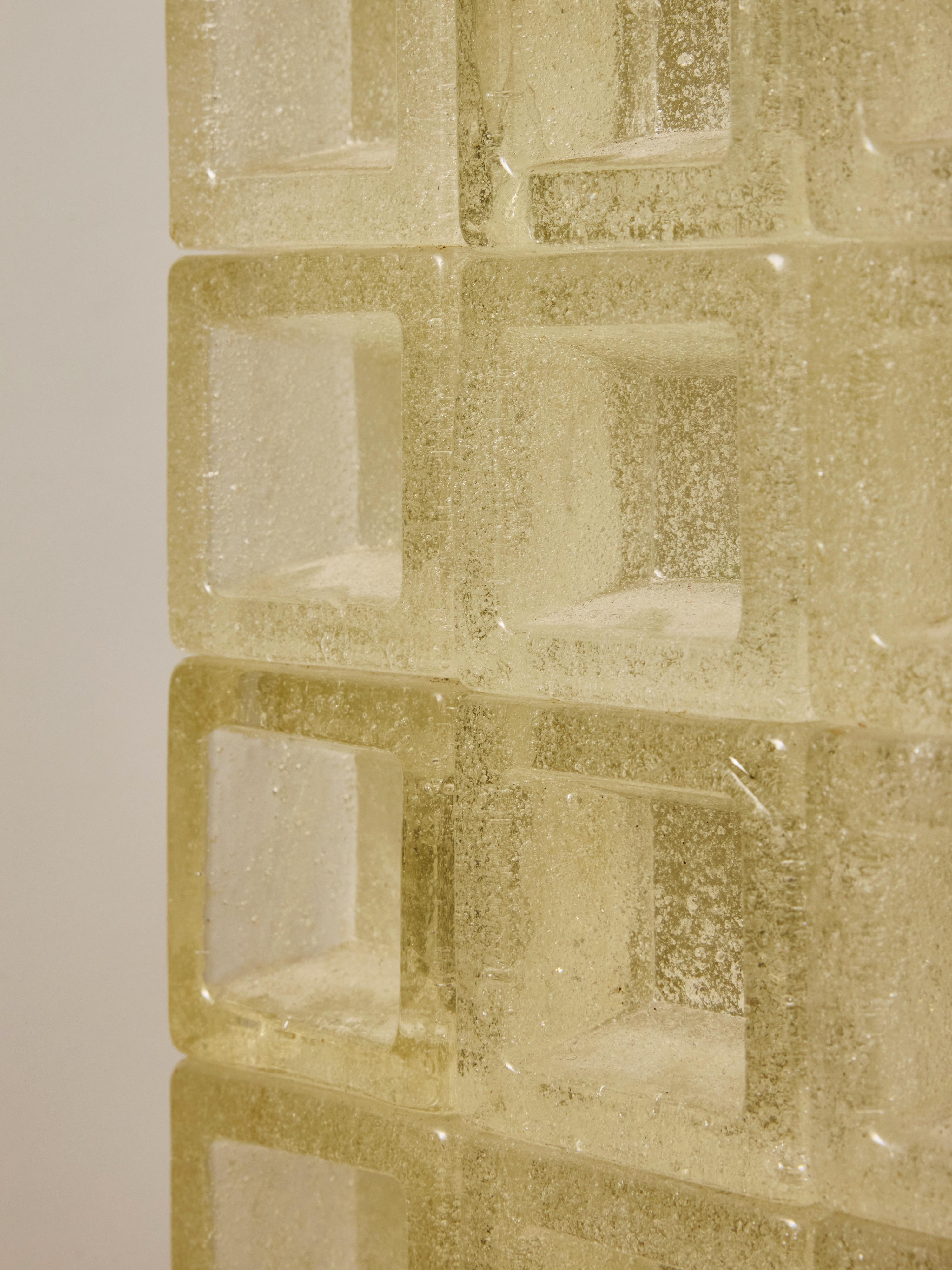 Verre Poliarte - Lampadaire sculptural à cubes en verre en vente