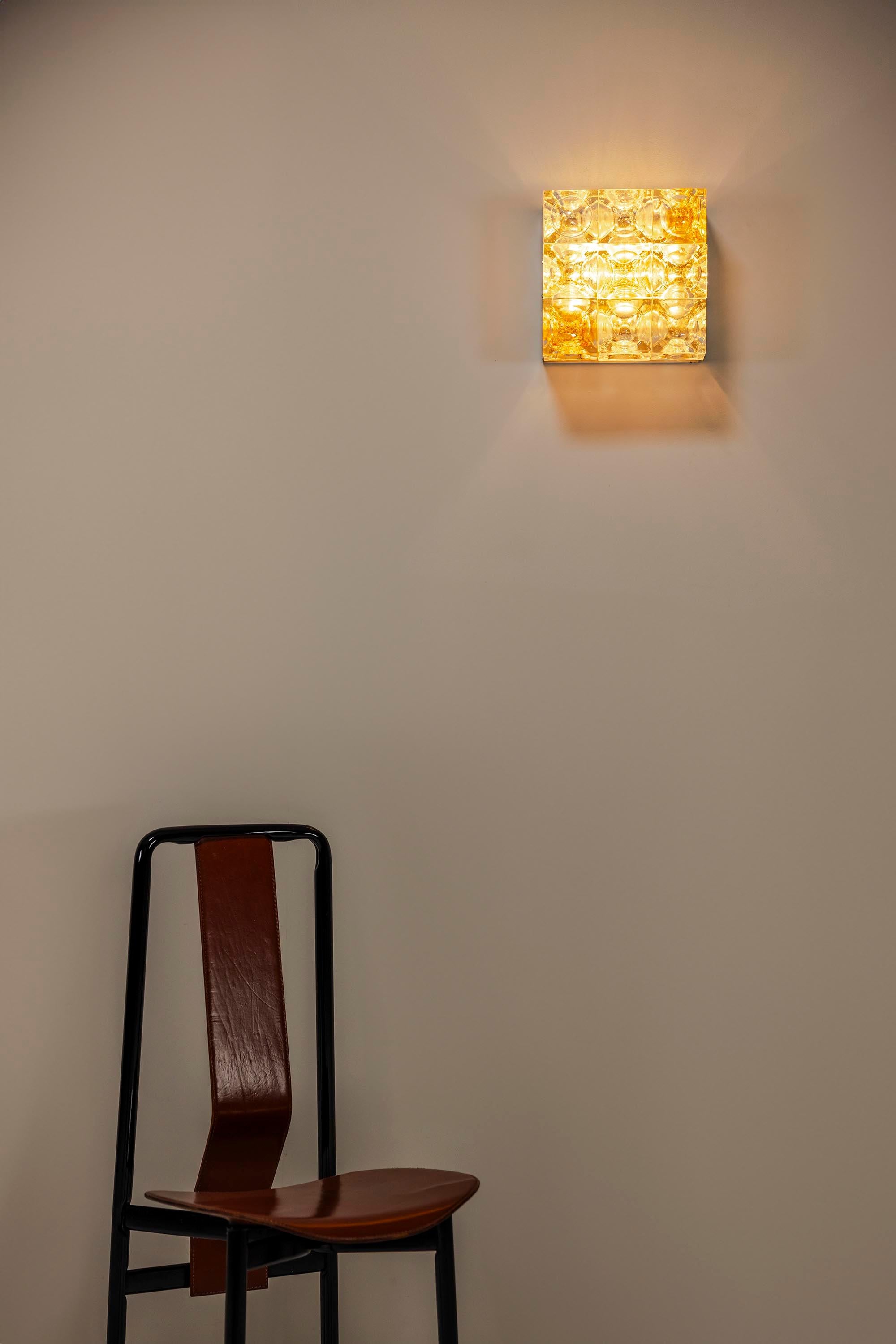 PoliArte Square Wall Sconce In Murano By Albano Poli, Italy 1970's 2