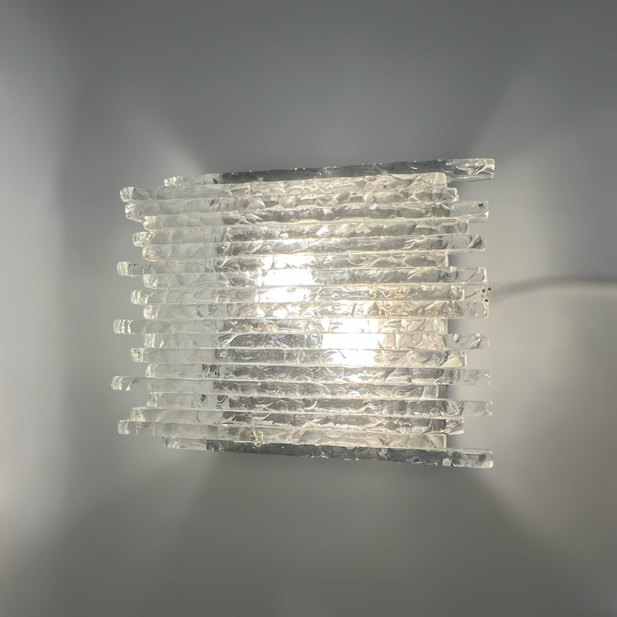 Brutalisme Poliarte 'Vesta' - Lampes en verre faites à la main - Style Brutalist 1970 en vente