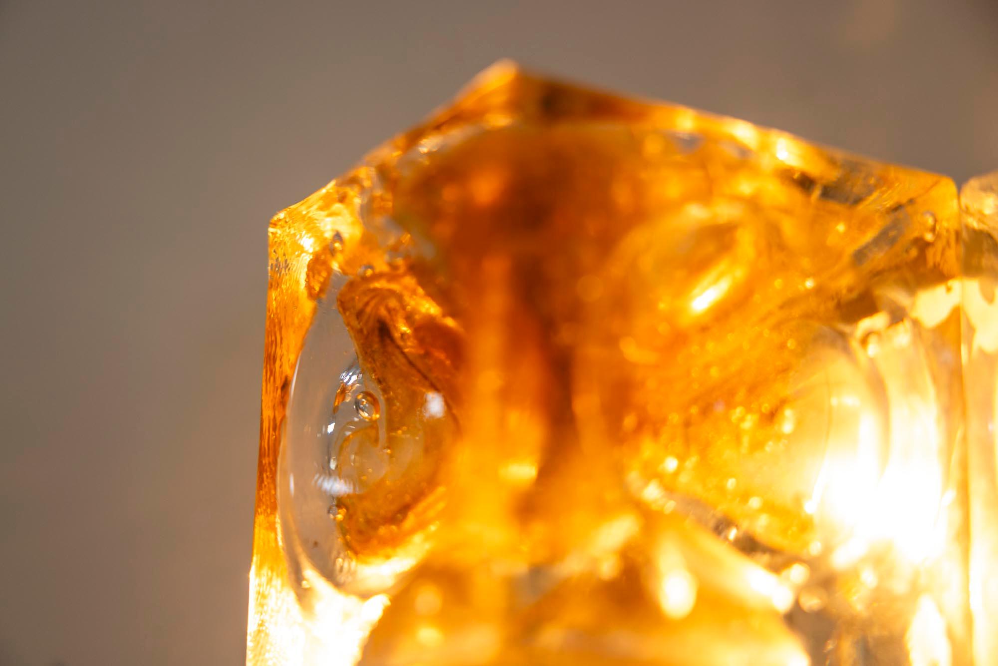 Poliarte Wall Applique Amber and Cristallo Glass, Italy 1970s For Sale 4