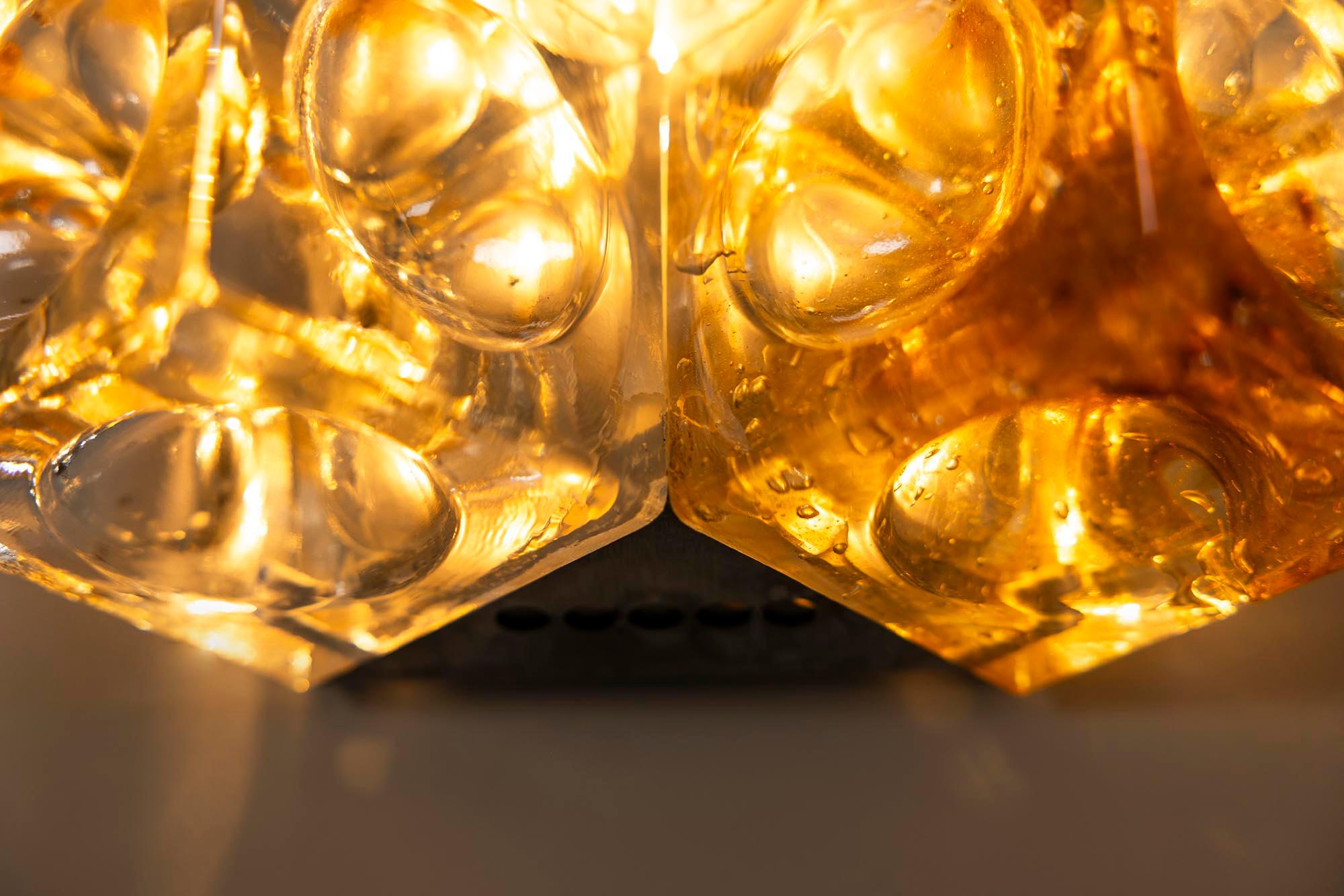 Poliarte Wall Applique Amber and Cristallo Glass, Italy 1970s For Sale 6