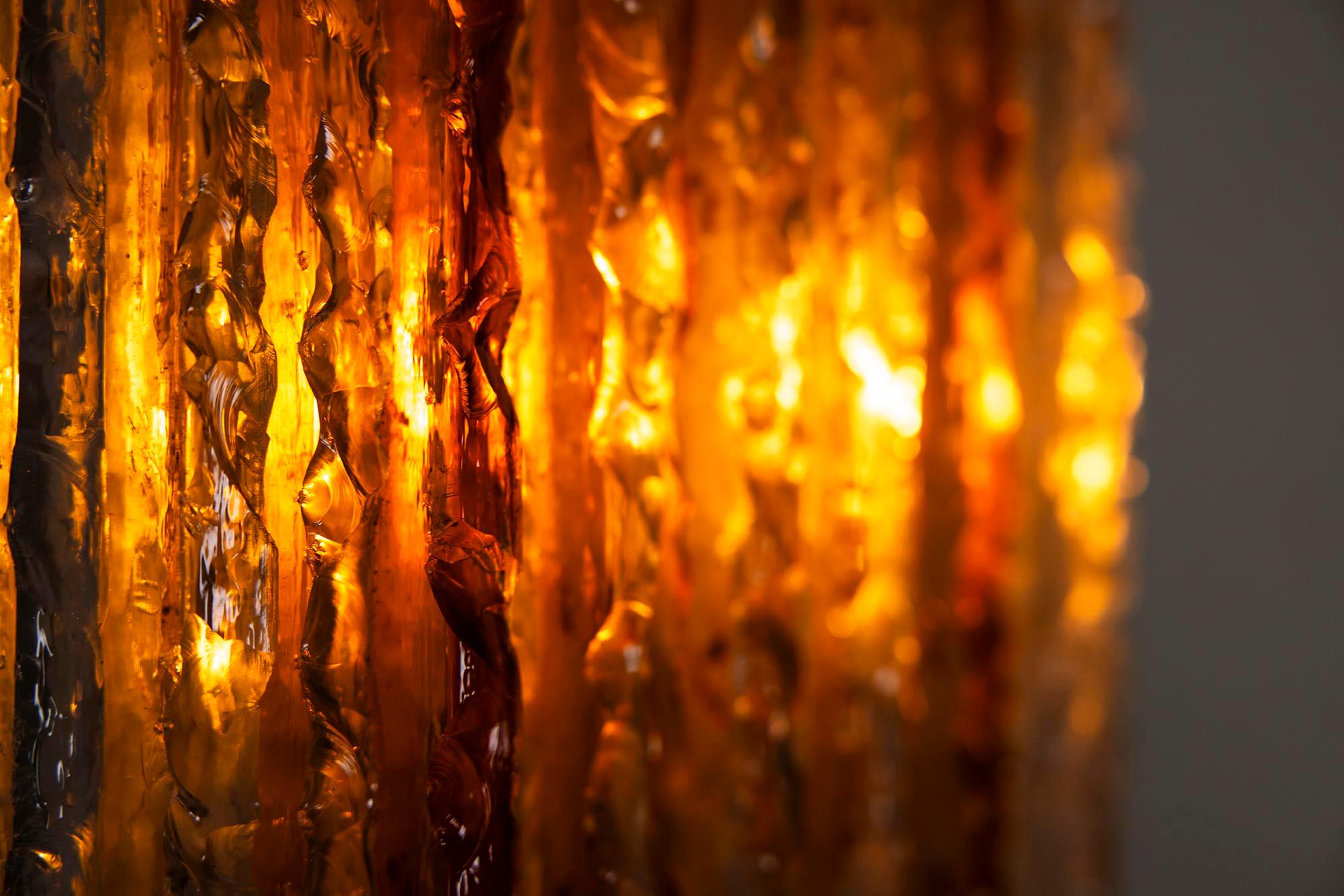 Poliarte Wall Applique in Cristallo and Amber Glass, Italy 1970s For Sale 4