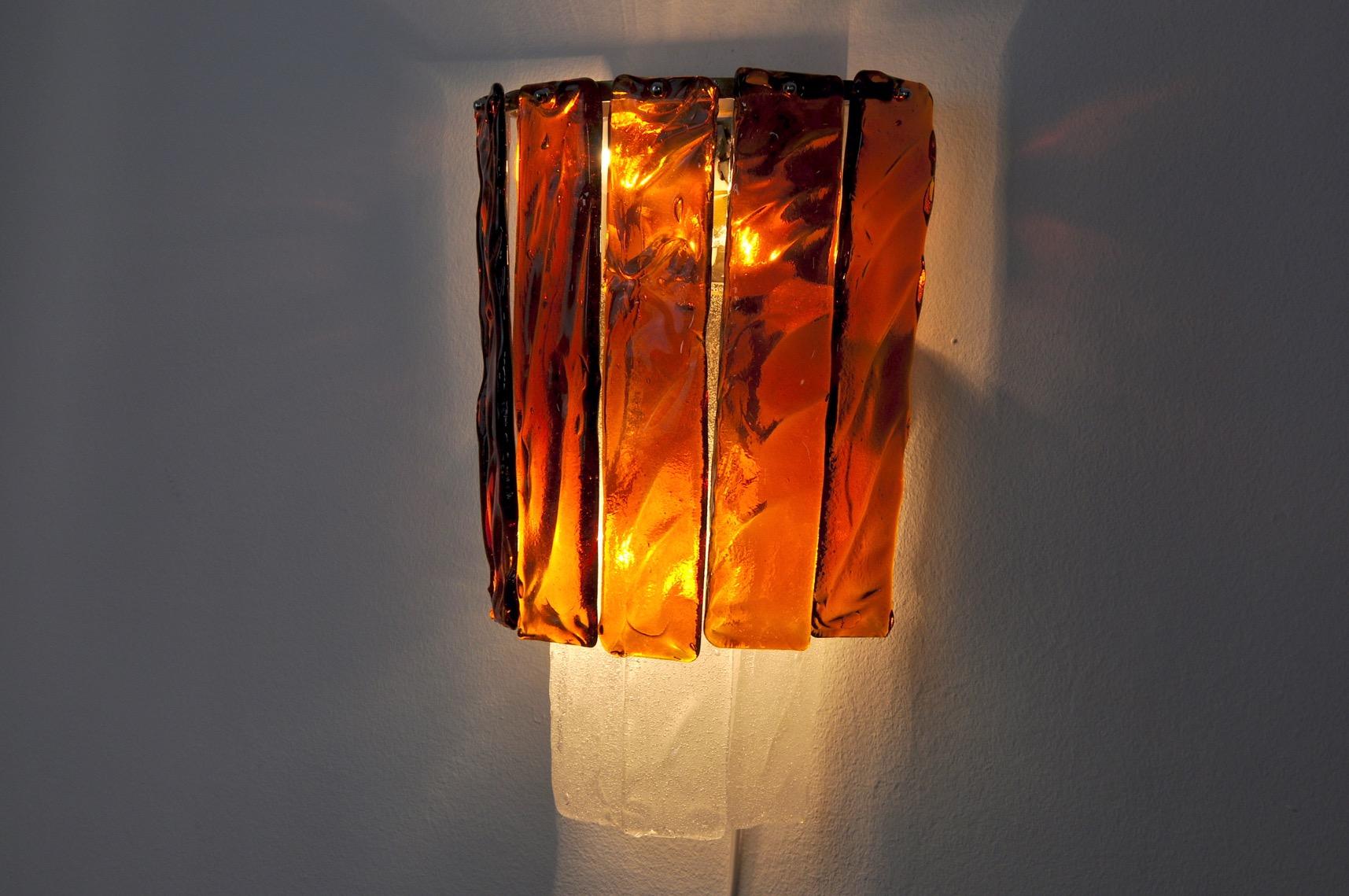 Poliarte Wall Lamp by Albano Poli, 1970, Murano Italy In Good Condition For Sale In BARCELONA, ES