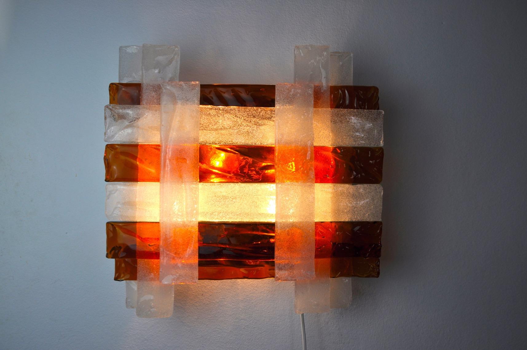 Poliarte Wall Lamp by Albano Poli, 1970, Murano Italy In Good Condition For Sale In BARCELONA, ES
