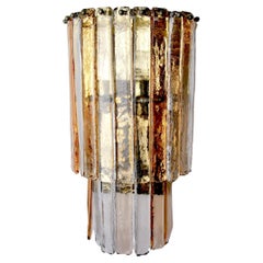 Poliarte Wall Lamp by Albano Poli, Pink and Transparent Murano Glass Italy, 1970