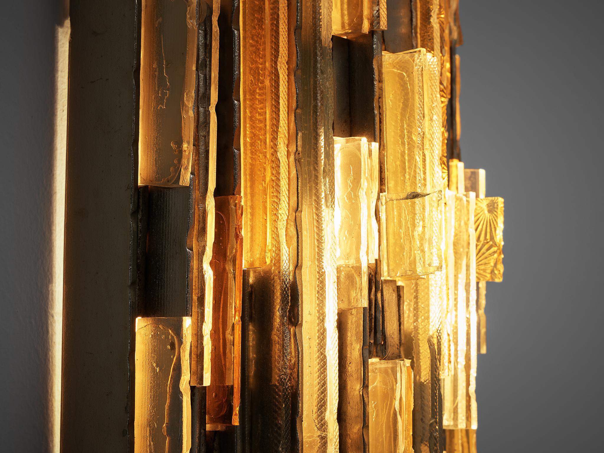 Poliarte Wall Light in Brass and Frosted Glass 1